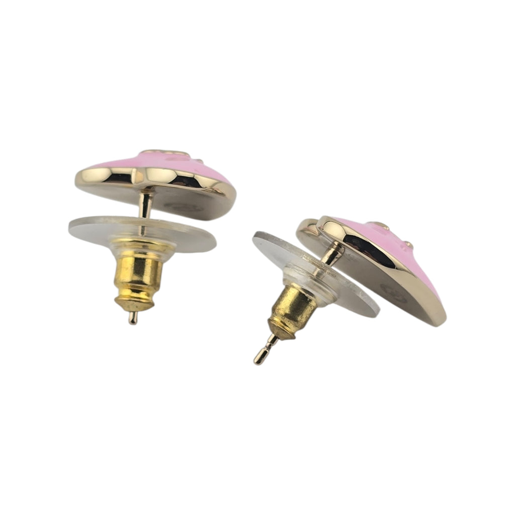 Chanel CC Pink Gold Stud Earrings 2025