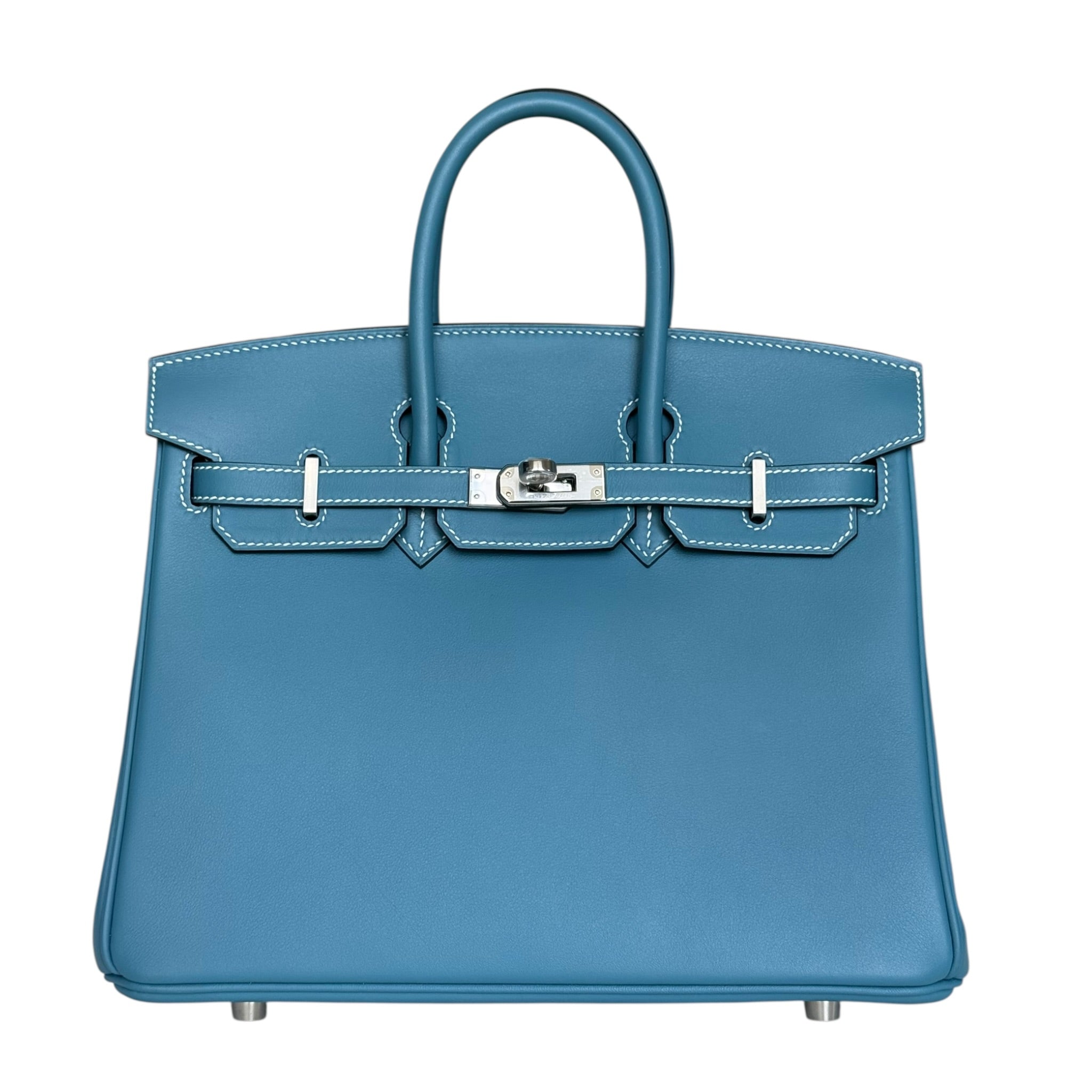 Hermès Birkin 25 Bleu Jean Swift Palladium Hardware HERMES