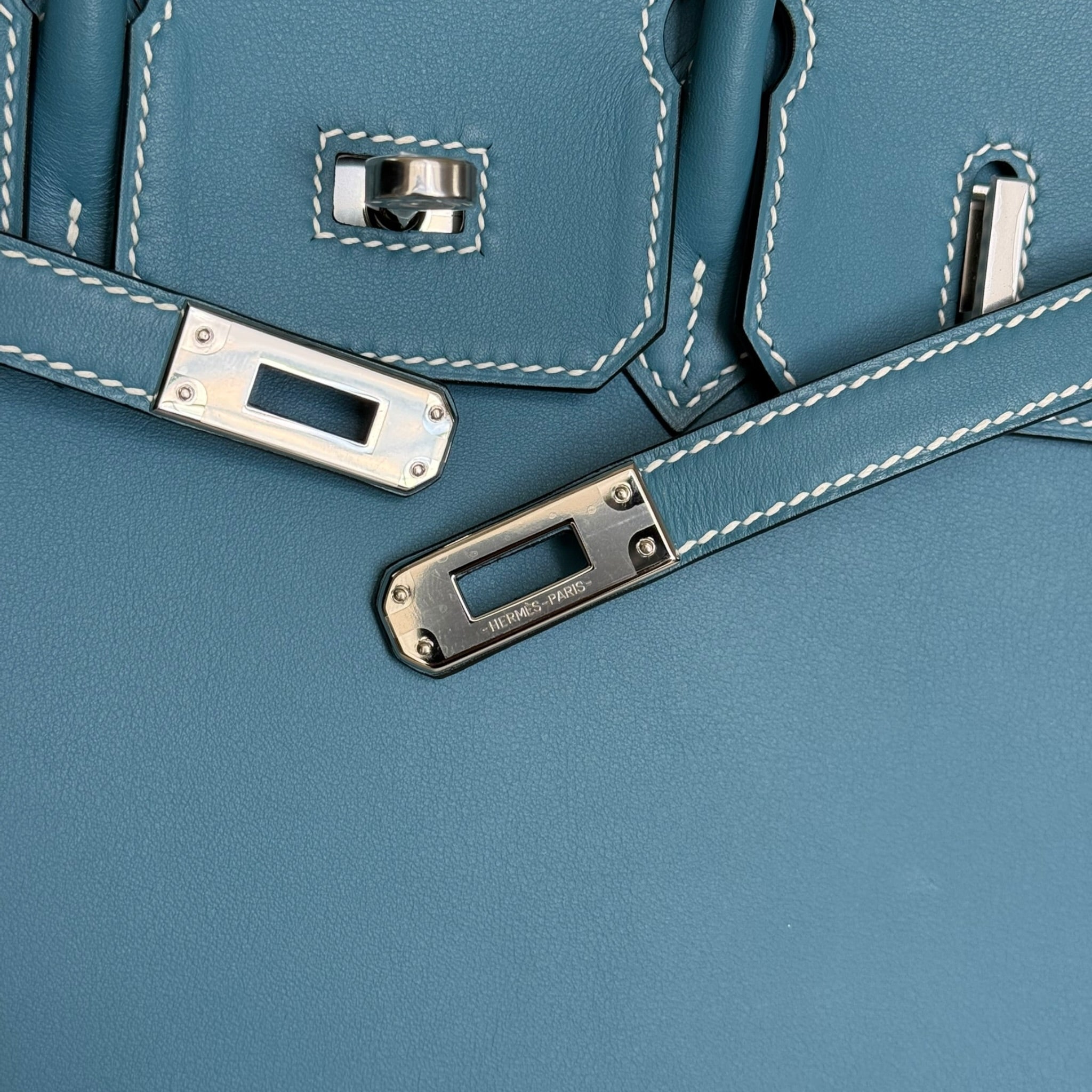 Hermès Birkin 25 Bleu Jean Swift Palladium Hardware HERMES