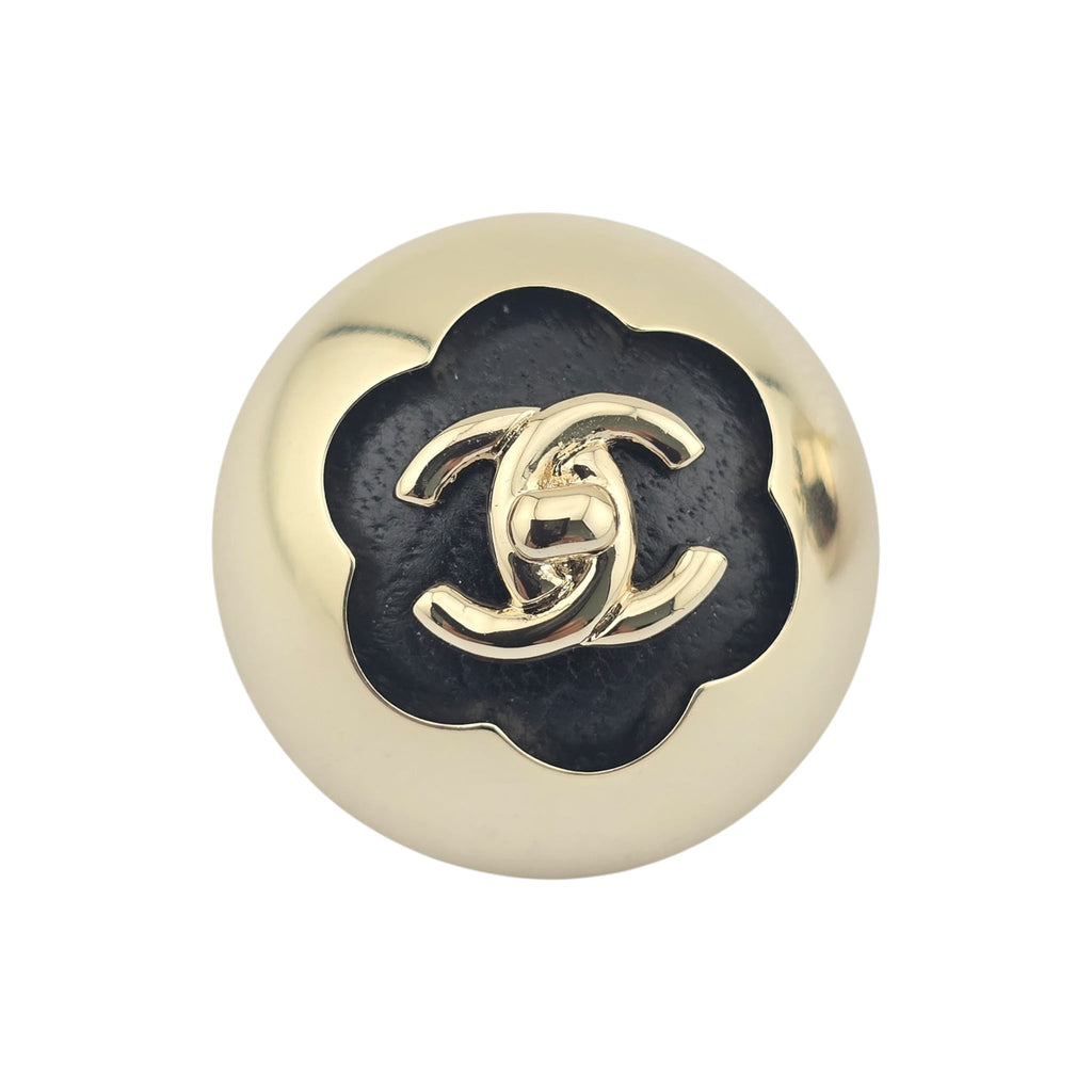 Chanel CC Gold Metal Black Lambskin Earrings 2025 CHANEL