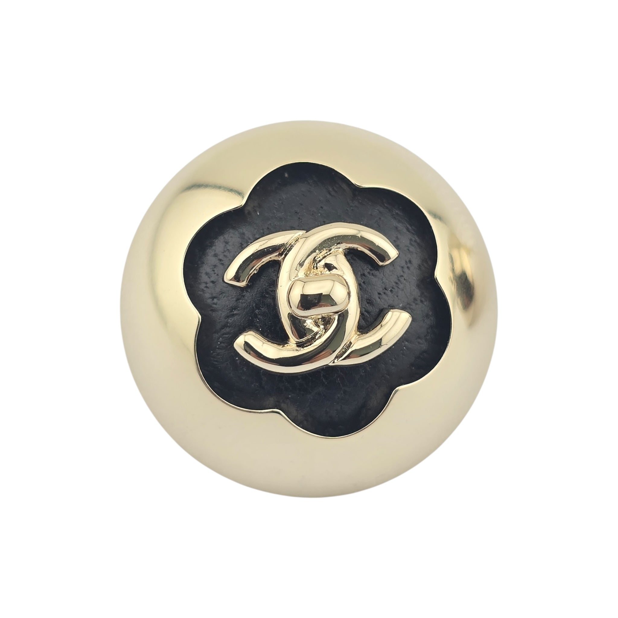 Chanel CC Gold Metal Black Lambskin Earrings 2025 CHANEL