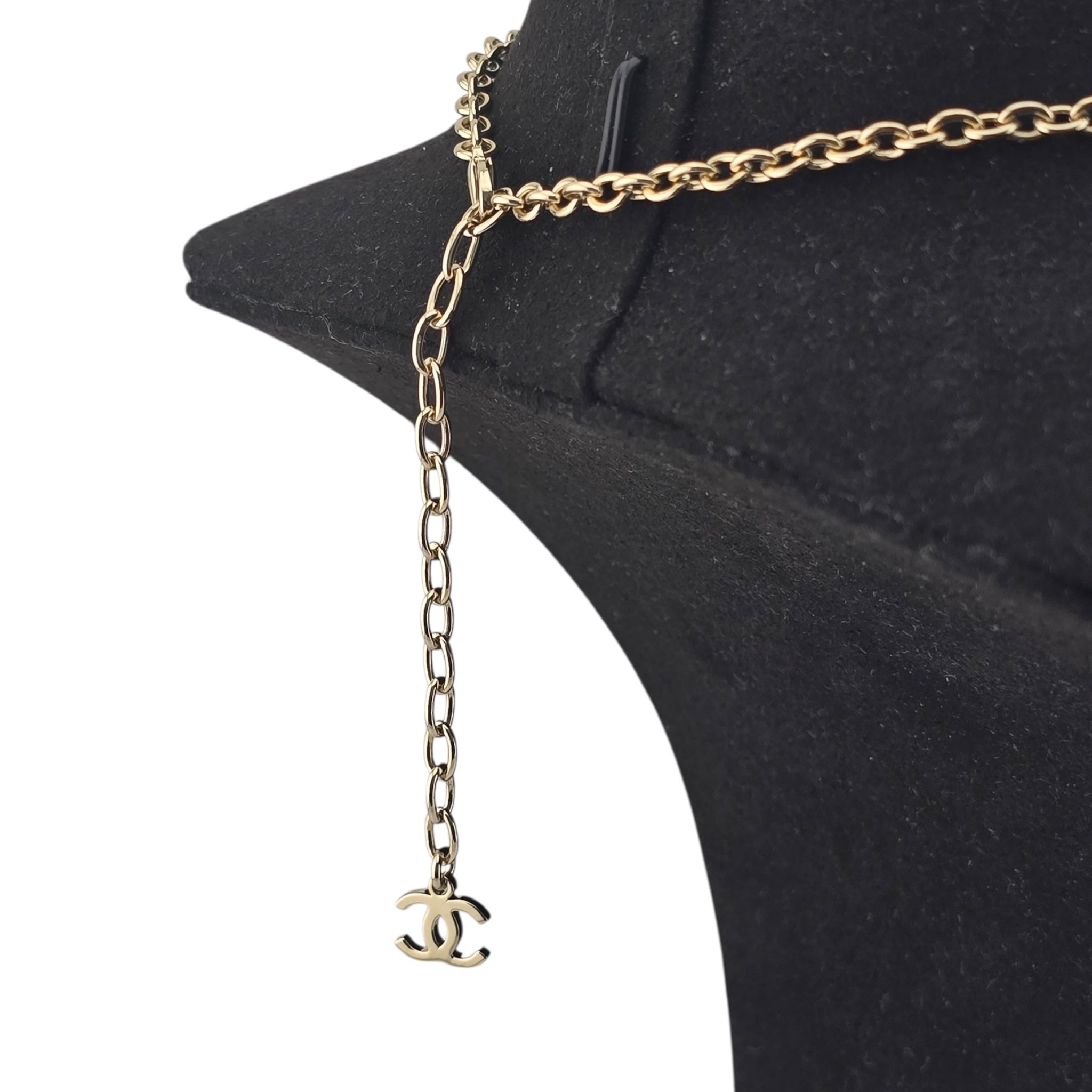 Chanel CC Gold Crystal Spiral Necklace 2023 CHANEL