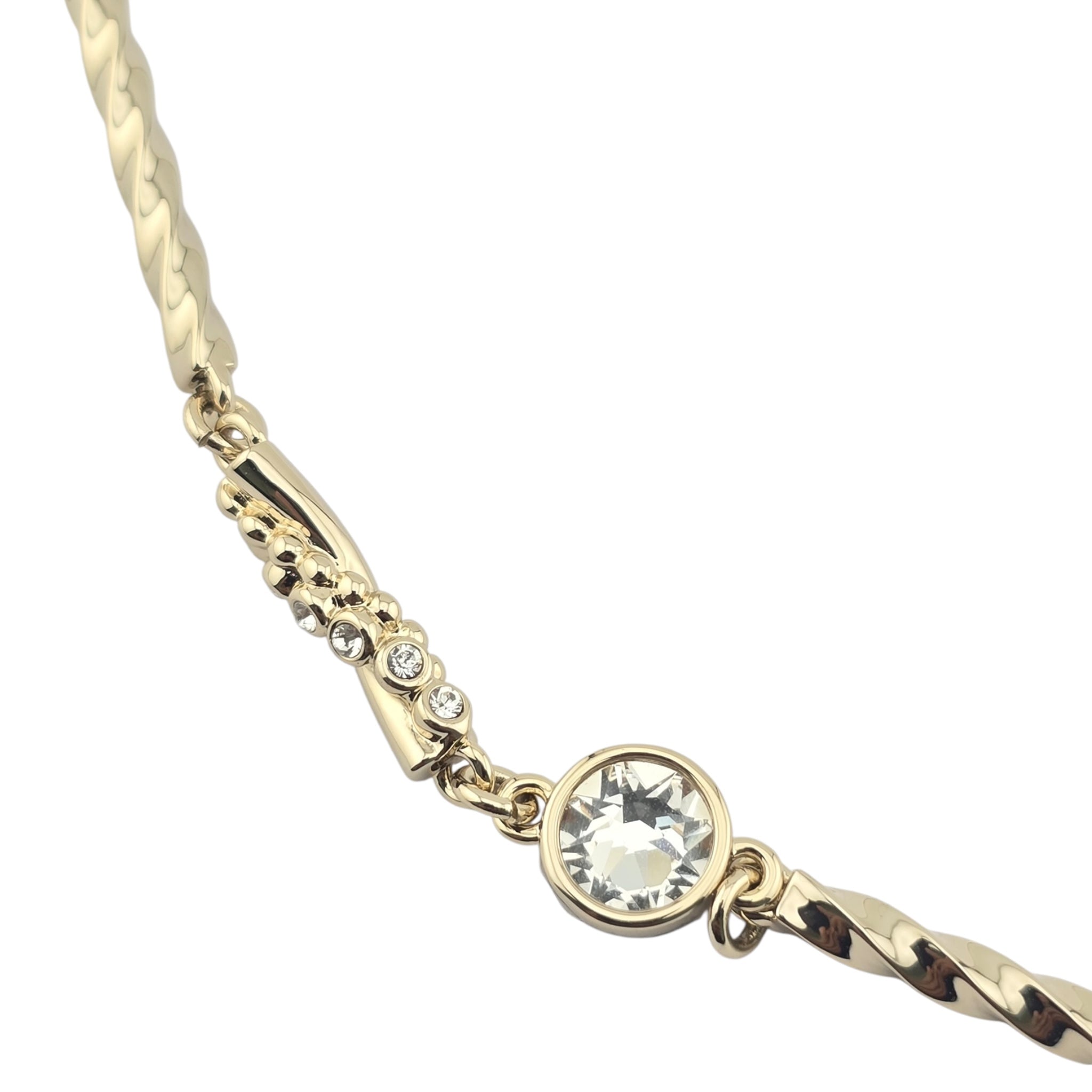 Chanel CC Gold Crystal Spiral Necklace 2023 CHANEL