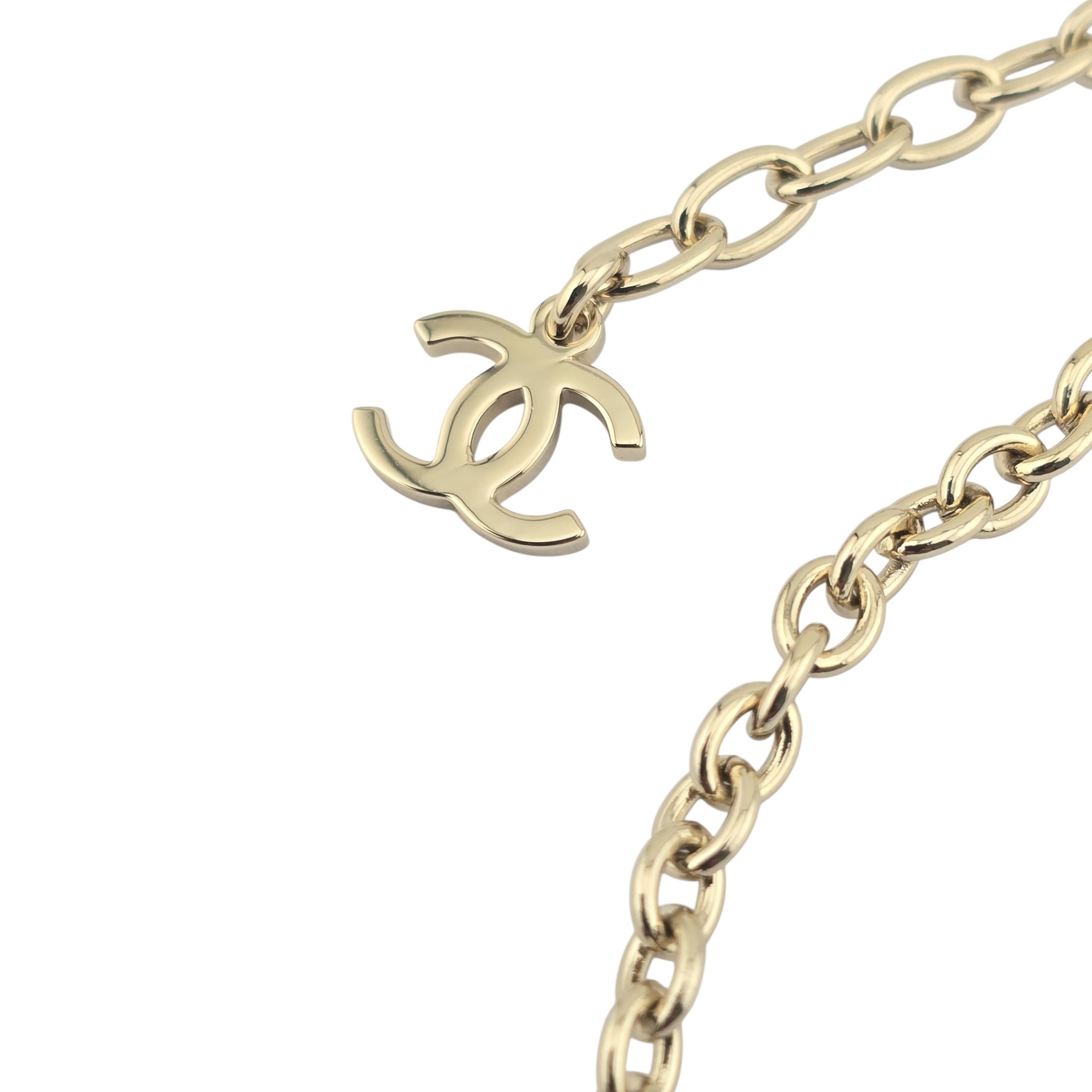 Chanel CC Gold Crystal Spiral Necklace 2023 CHANEL