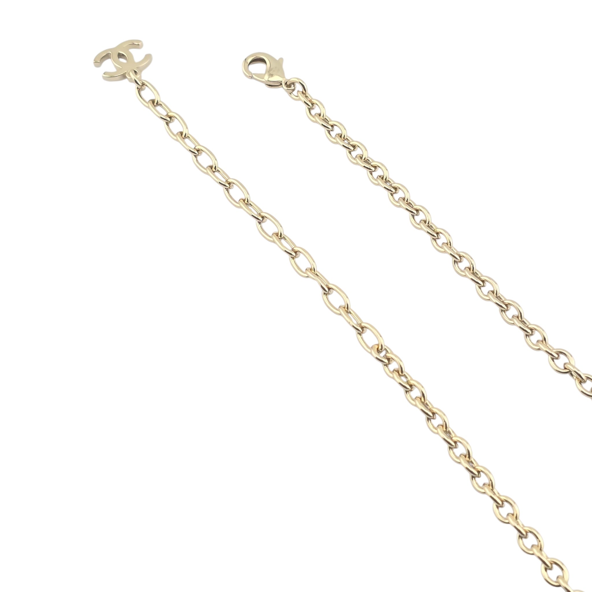 Chanel CC Gold Crystal Spiral Necklace 2023 CHANEL
