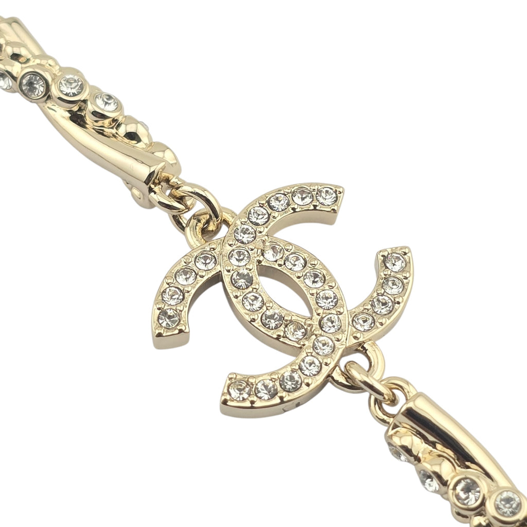 Chanel CC Gold Crystal Spiral Necklace 2023 CHANEL