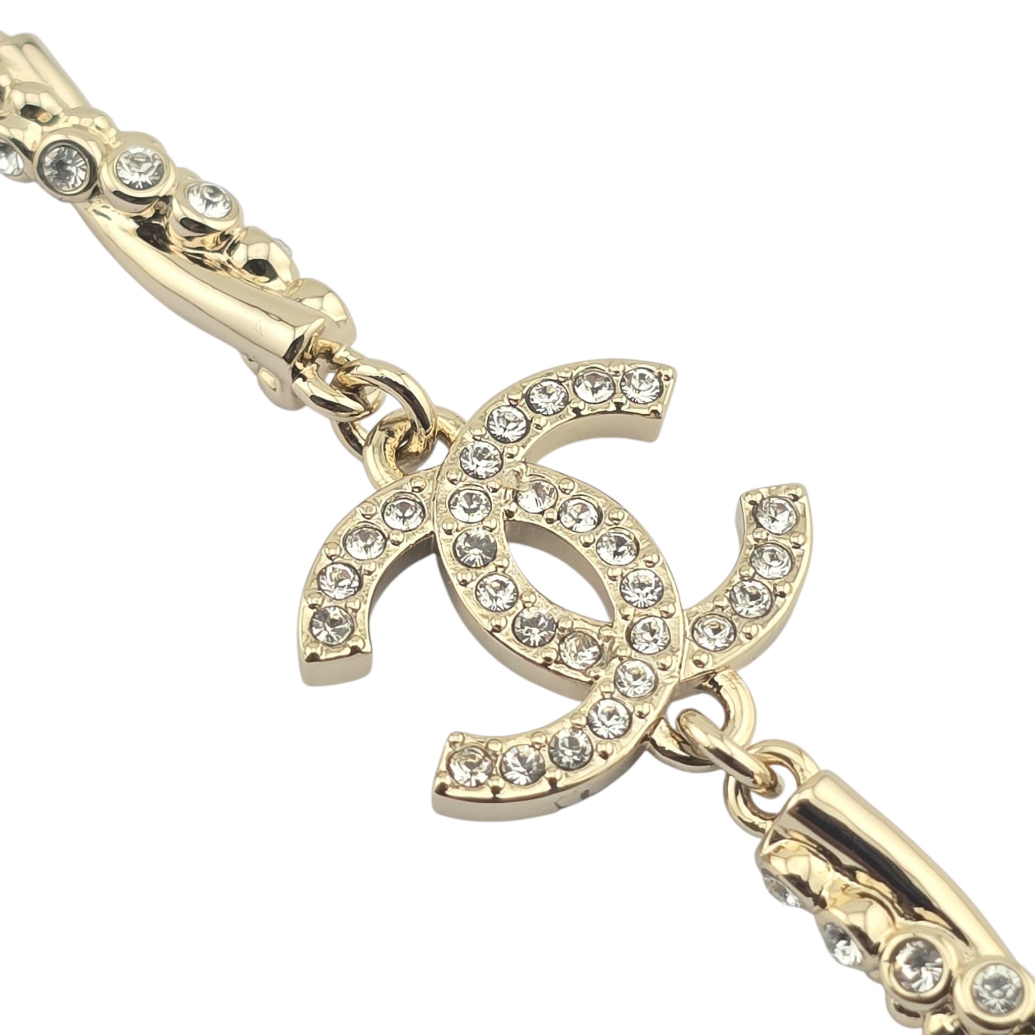 Chanel CC Gold Crystal Spiral Necklace 2023 CHANEL