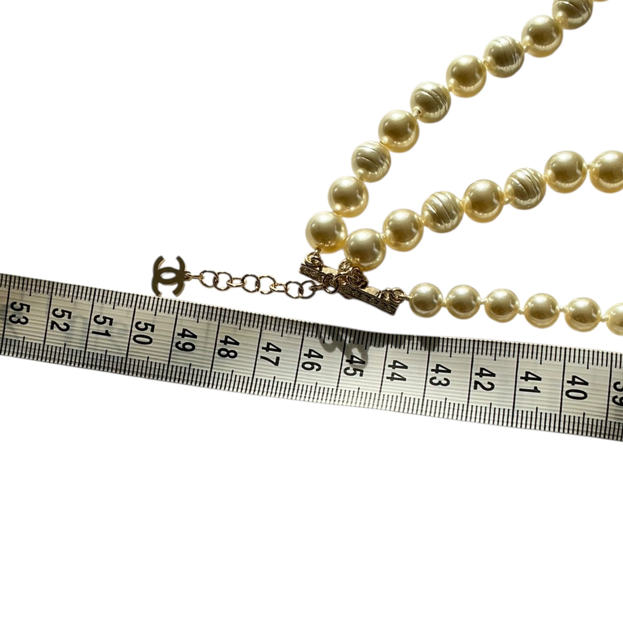 Chanel CC Faux Pearl 3 Row Necklace 2025 CHANEL