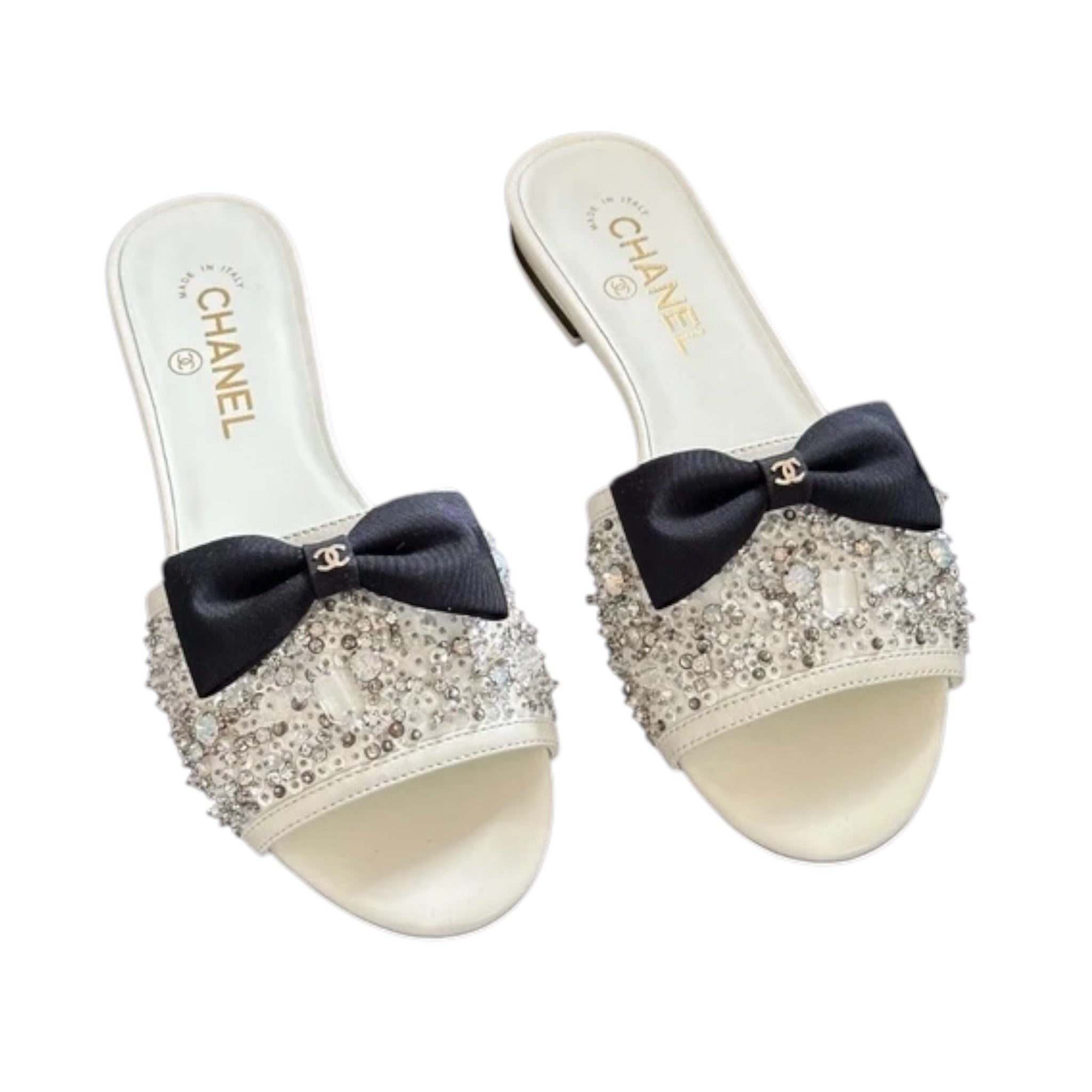 Chanel CC White Sandals 39 CHANEL
