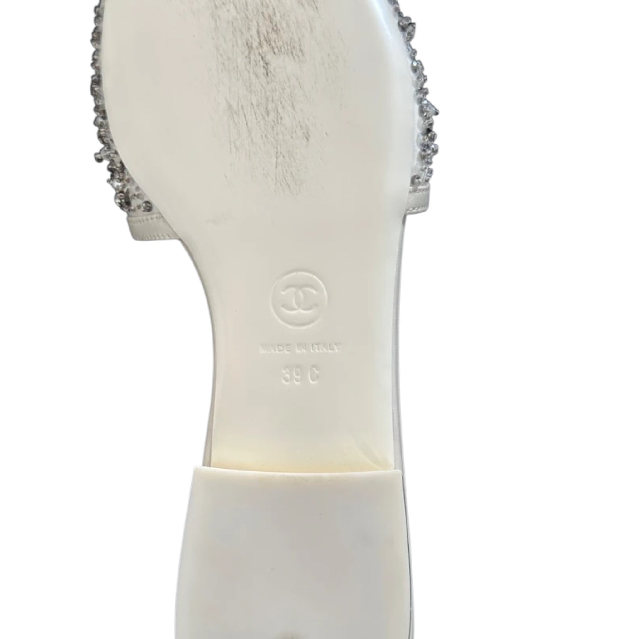 Chanel CC White Sandals 39 CHANEL