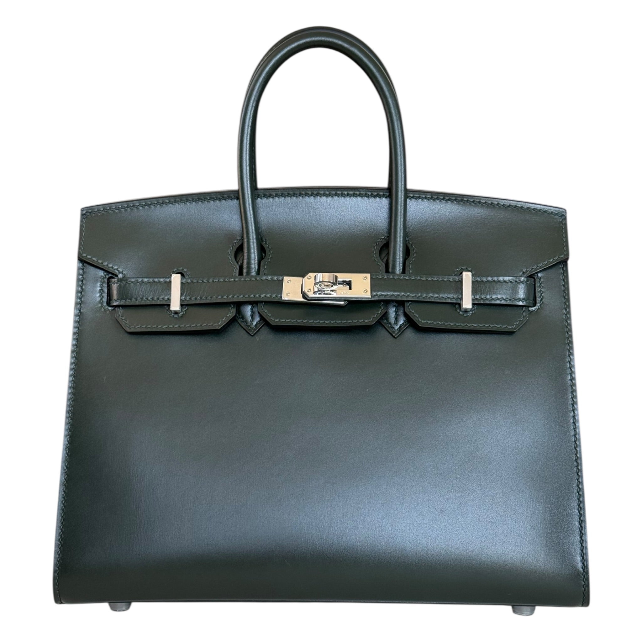 Hermès Birkin 25 Vert Force Box Leather Palladium Hardware HERMES