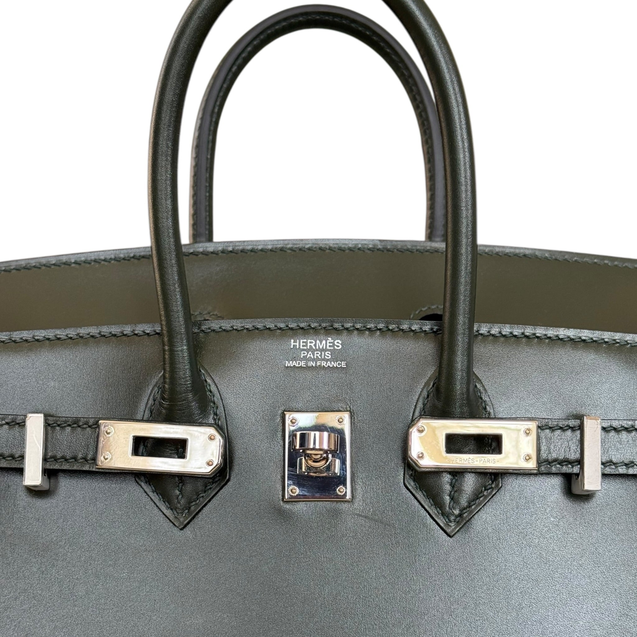Hermès Birkin 25 Vert Fonce Box Leather Palladium Hardware HERMES