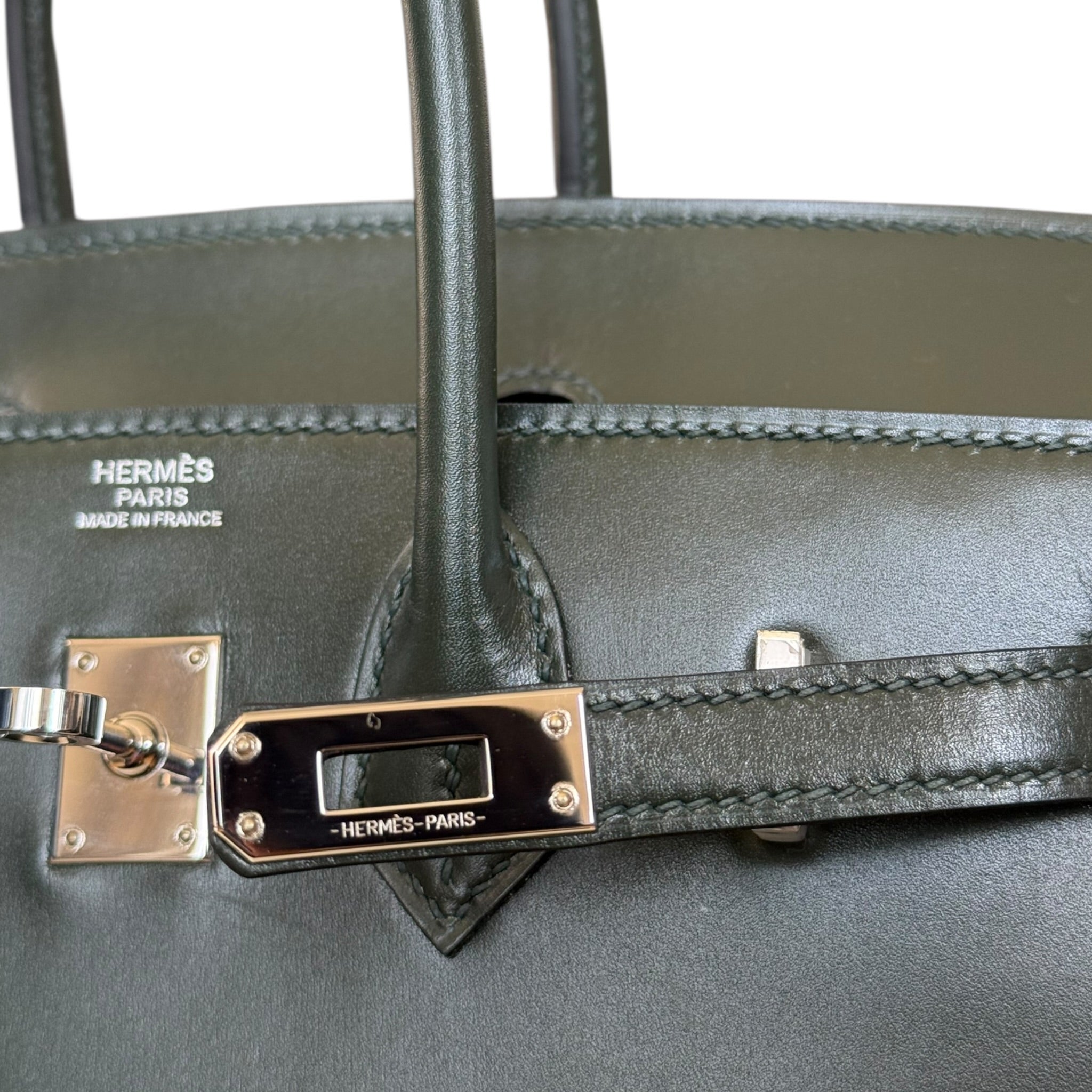 Hermès Birkin 25 Vert Fonce Box Leather Palladium Hardware HERMES