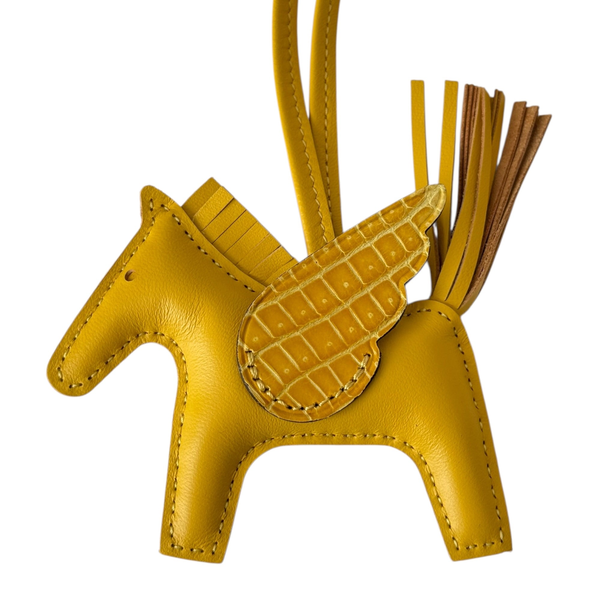 Hermès Rodeo Pegase Jaune Ambre Leather and Alligator Touch PM Charm Bag HERMES