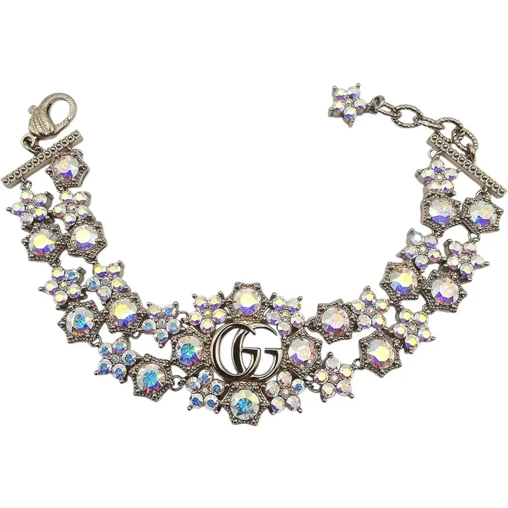 GUCCI GG Crystal Floral Bracelet 2023 GUCCI