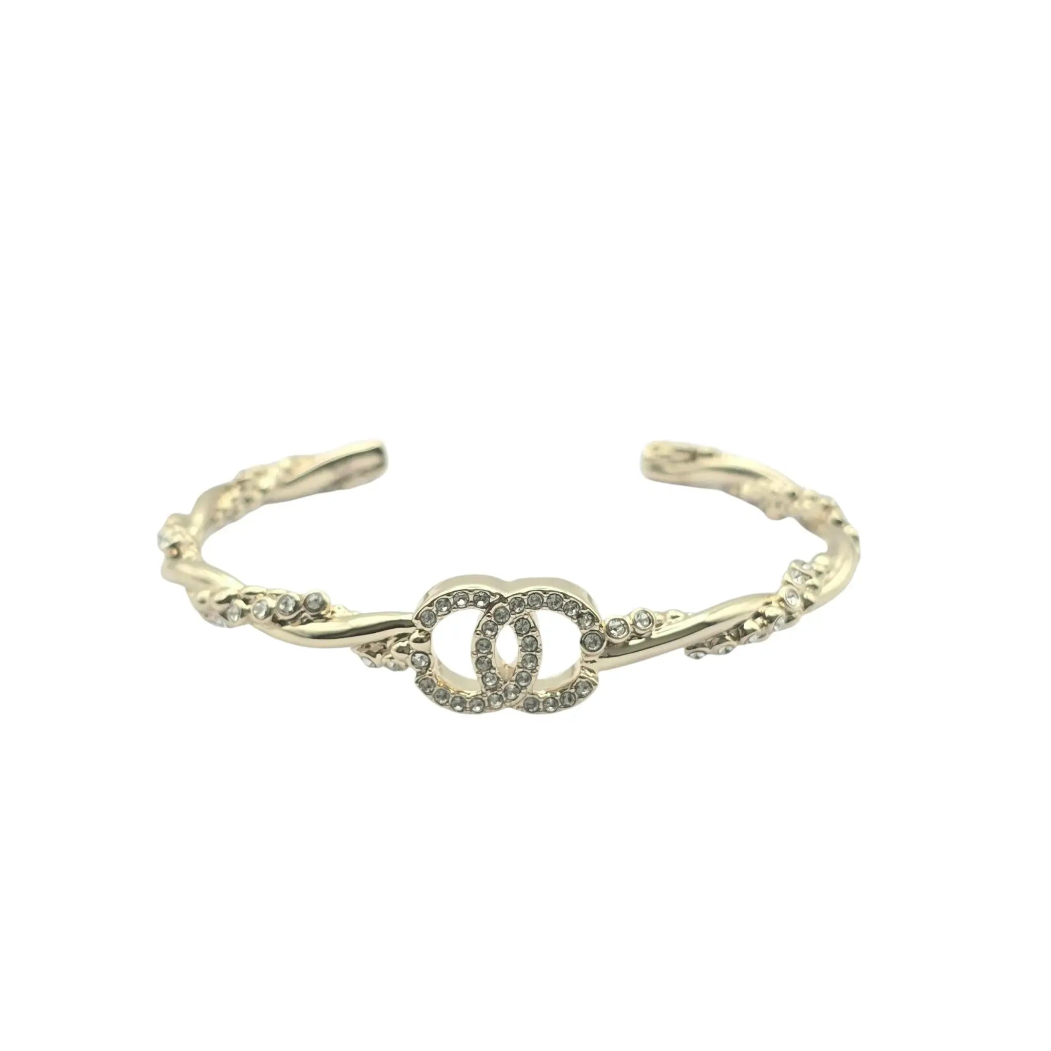 Chanel CC Gold Crystal Bangle 2023 CHANEL