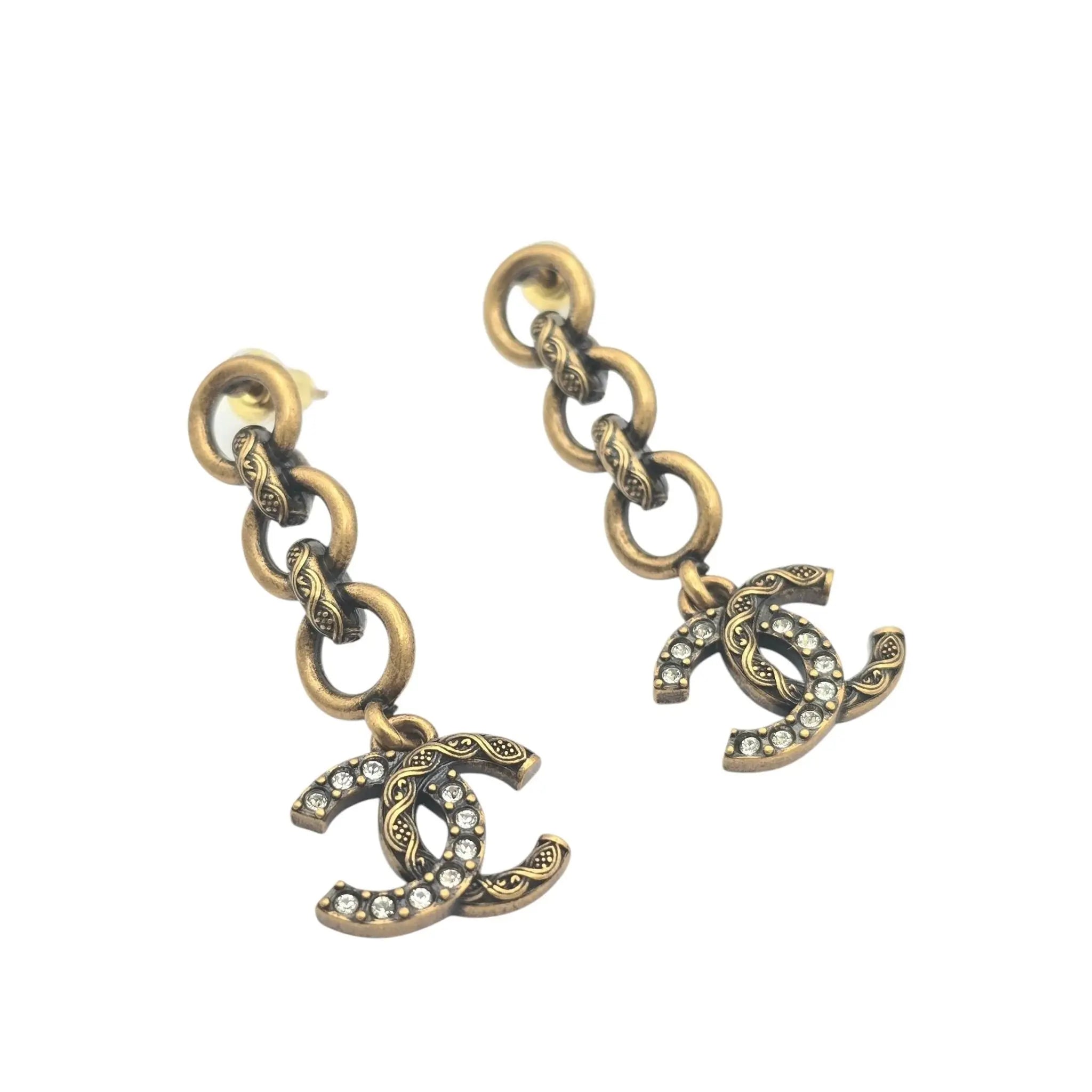 Chanel CC Gold/Bronze Stud Earrings 2024 CHANEL