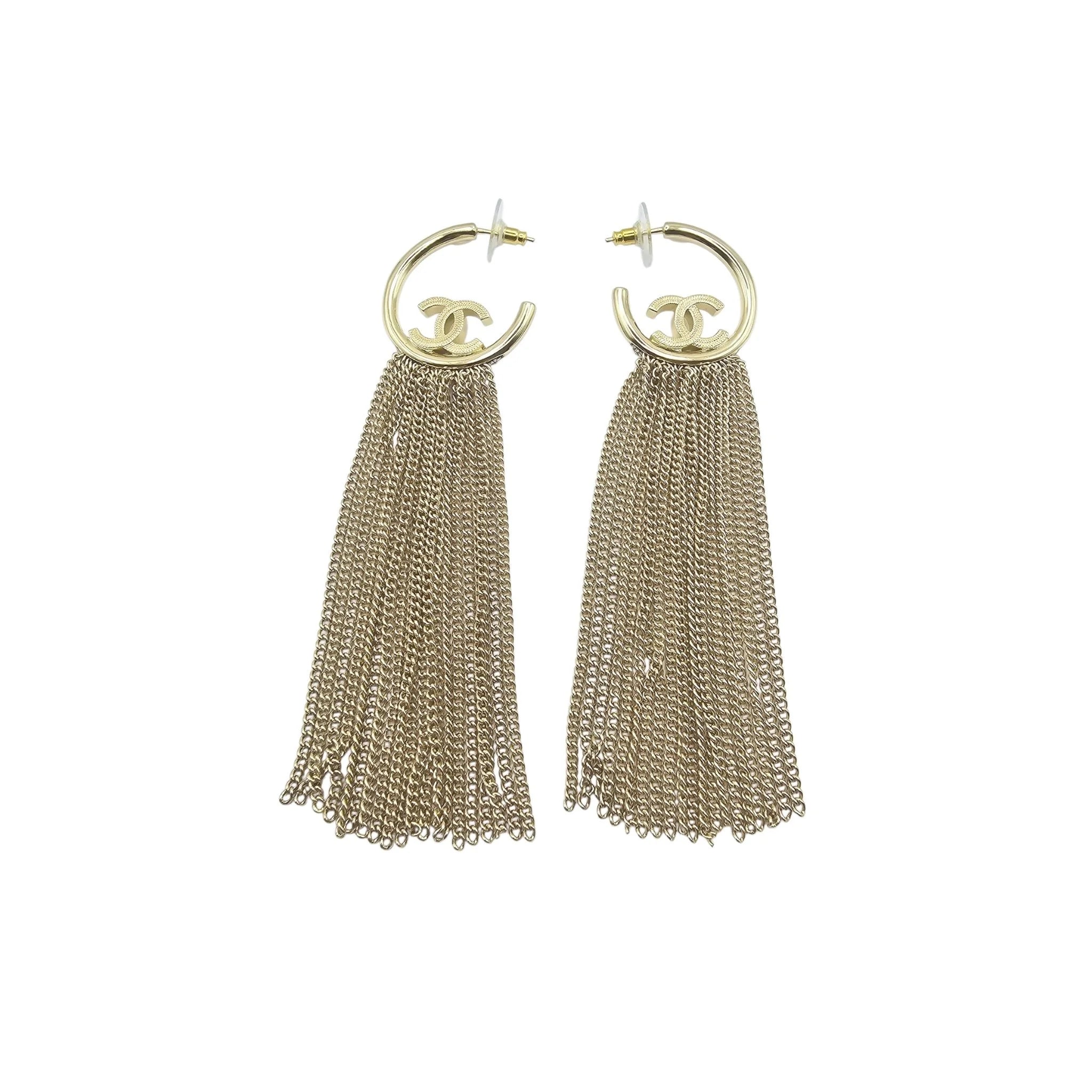 Chanel CC Chain Drop Gold Style Earrings 2022 CHANEL