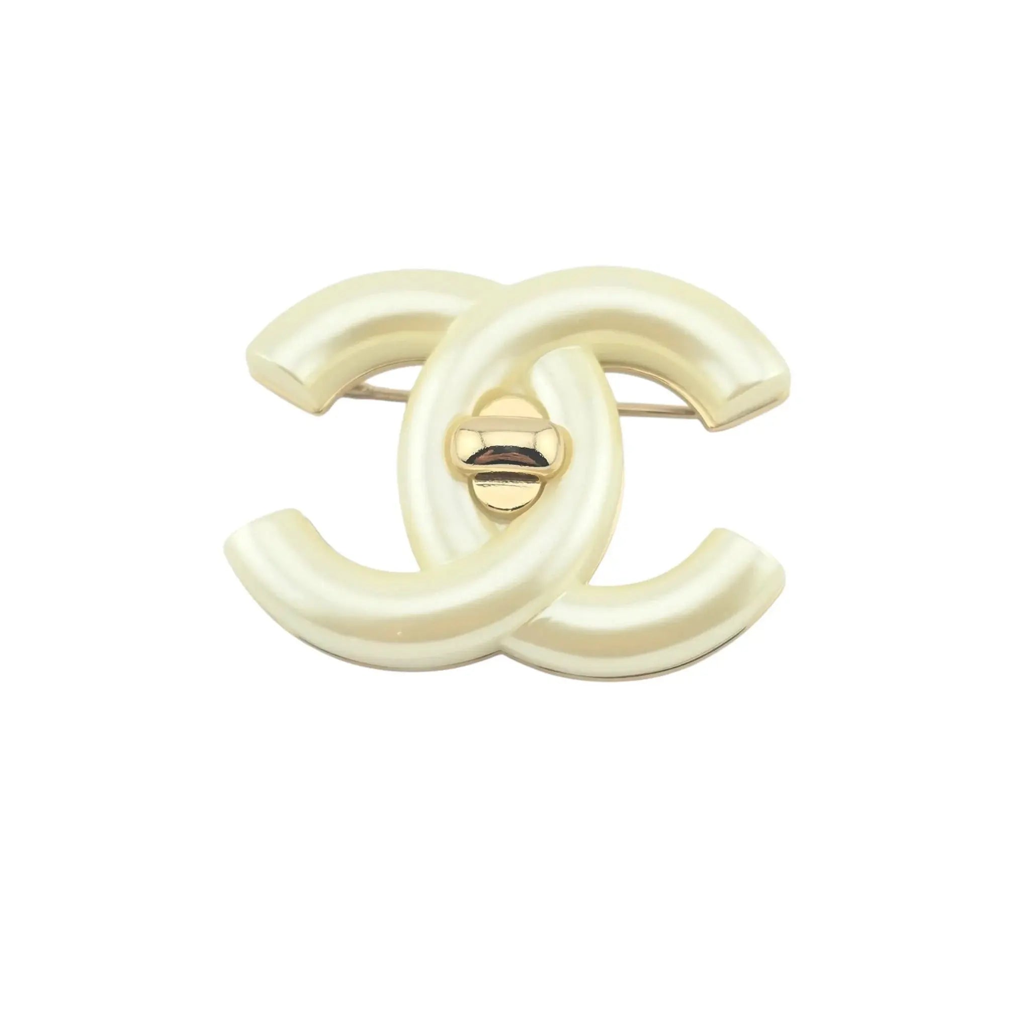 Chanel CC Turnlock White Brooch 2024 CHANEL