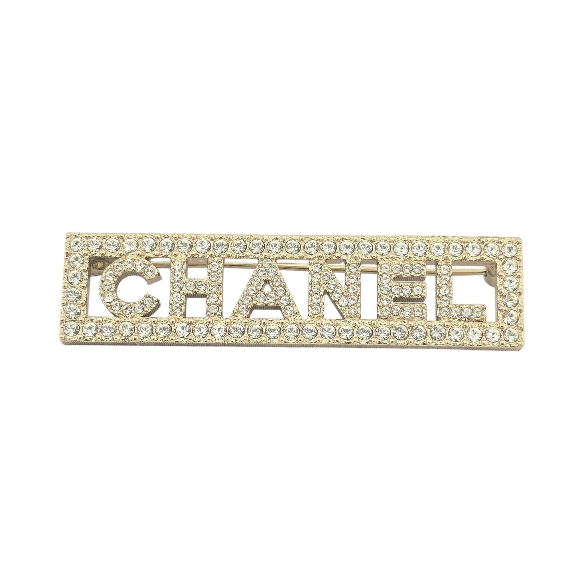Chanel Crystal Logo Brooch 2024 CHANEL