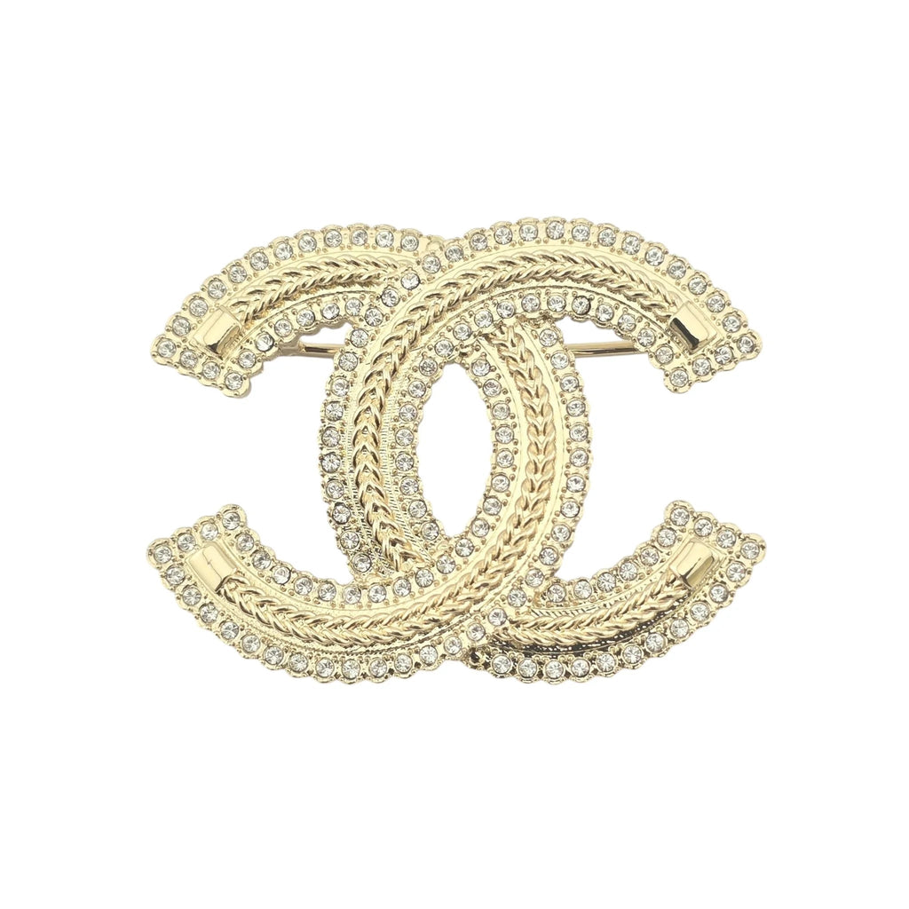 Chanel CC Gold Crystals Brooch 2024 CHANEL