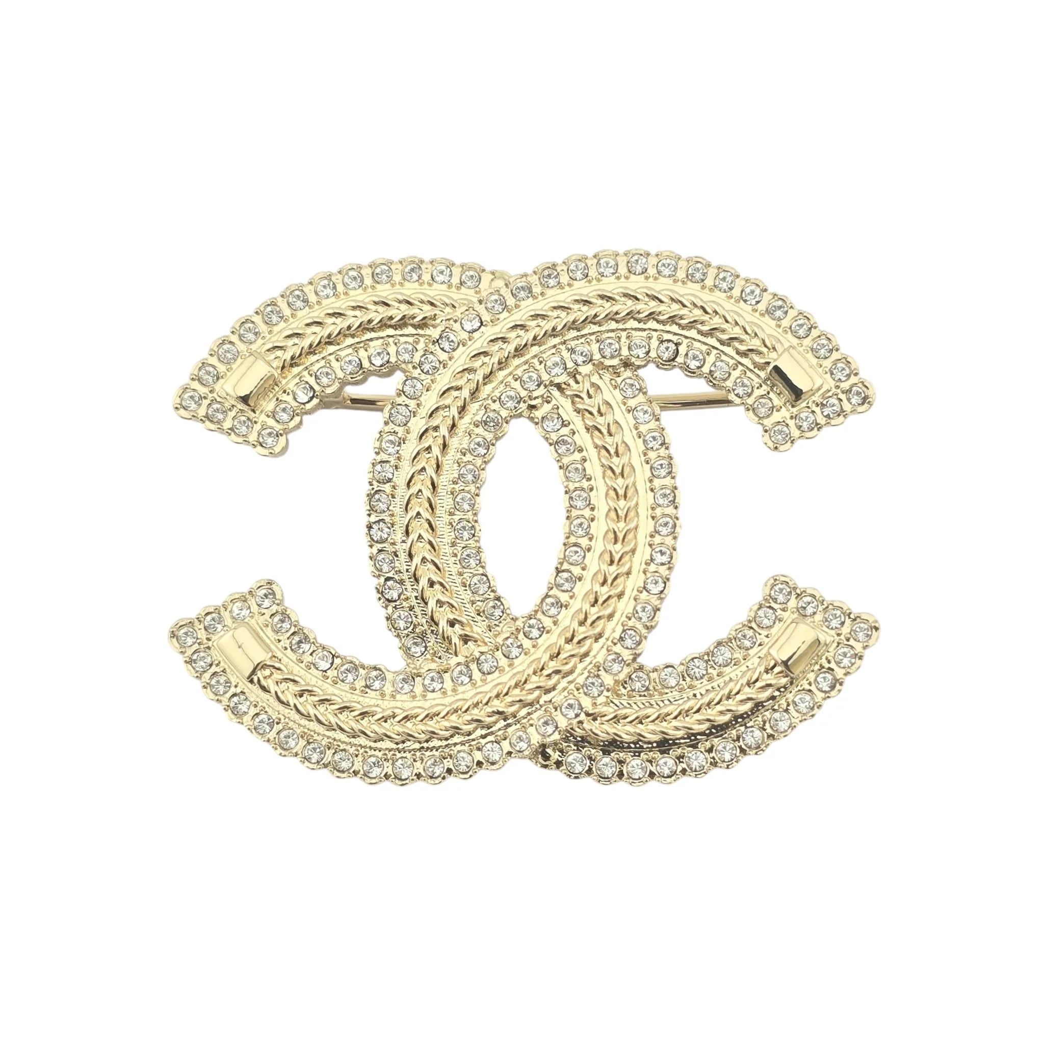 Chanel CC Gold Crystals Brooch 2024 CHANEL