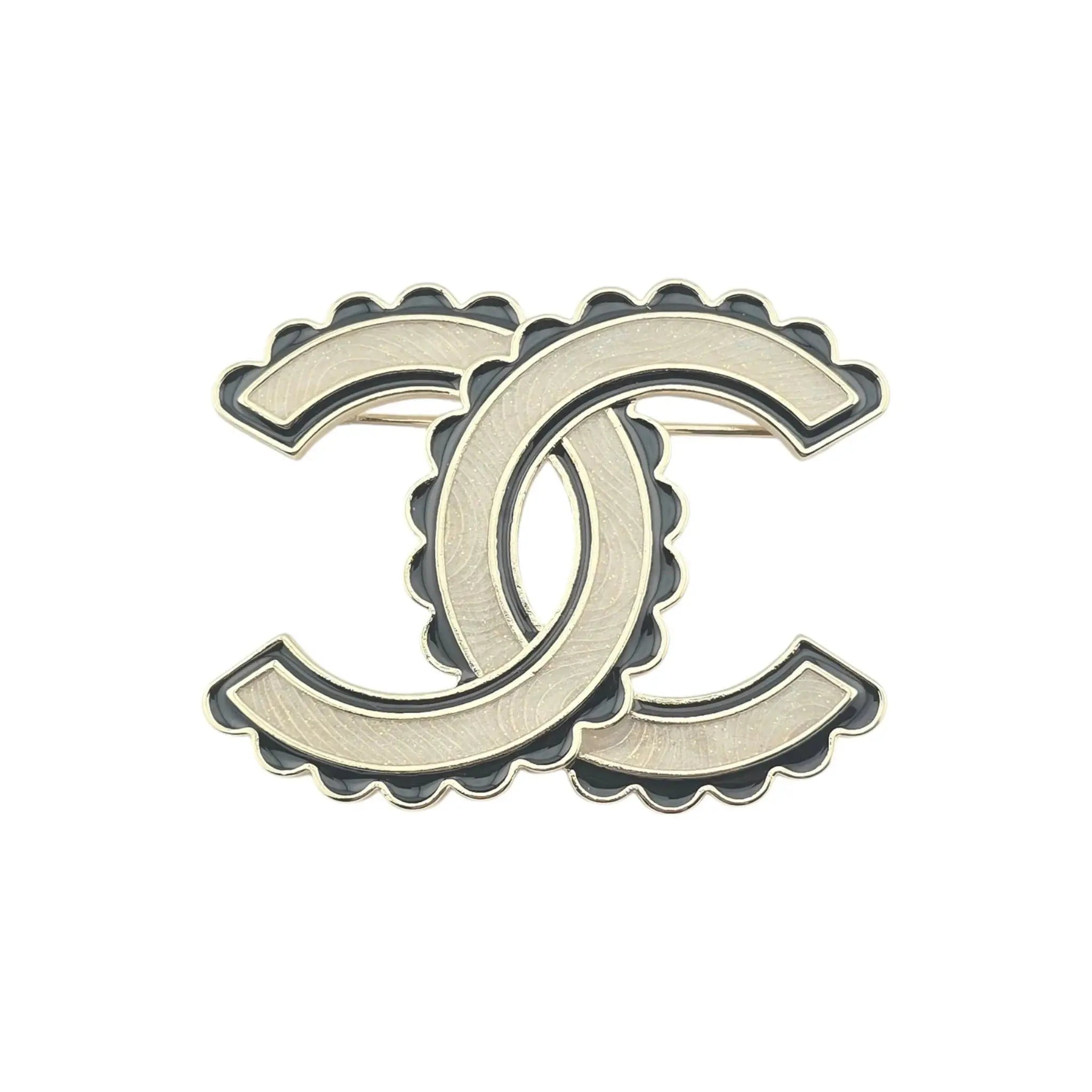 Chanel CC Enamel Black/White Brooch 2024 CHANEL