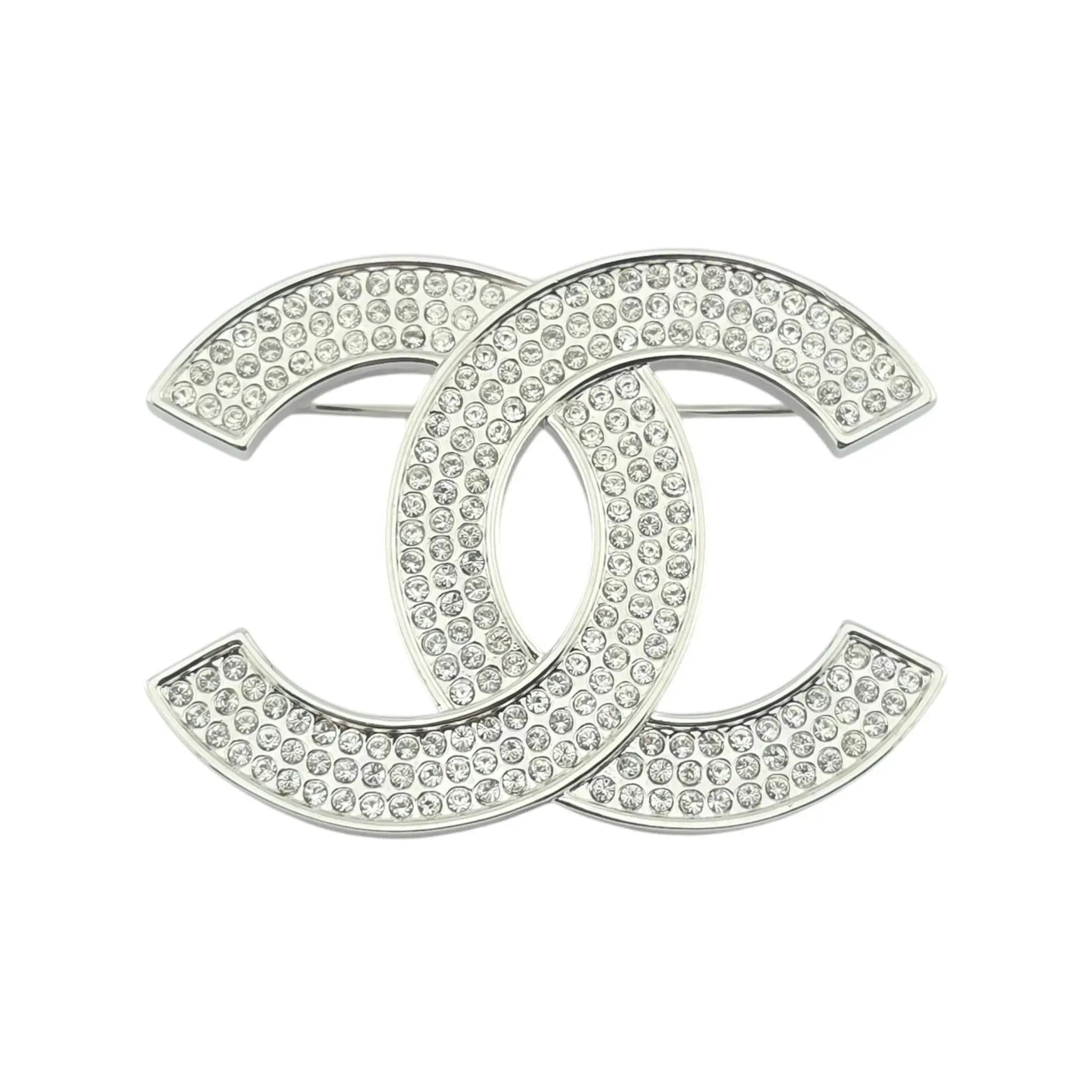 Chanel CC Silver Crystals Brooch 2025 CHANEL