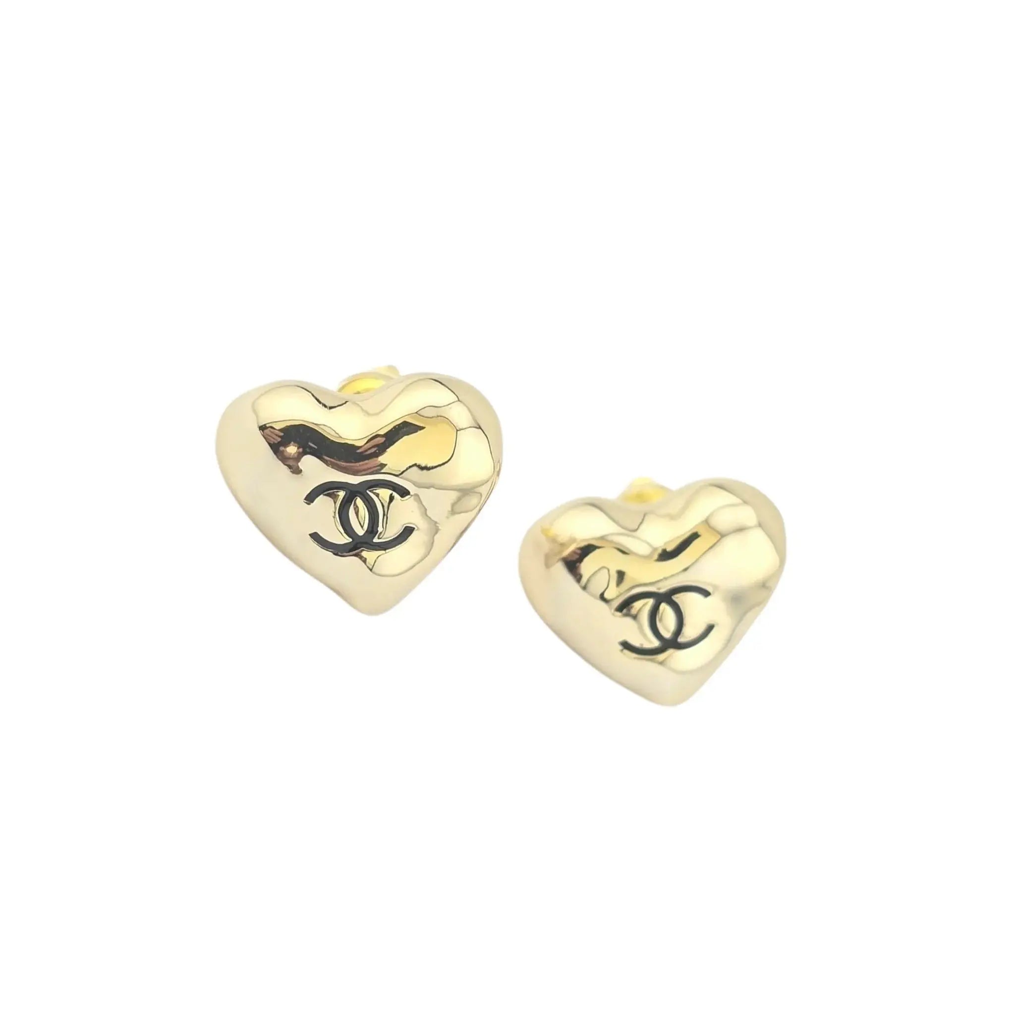 Chanel CC Heart Stud Earrings B22 CHANEL