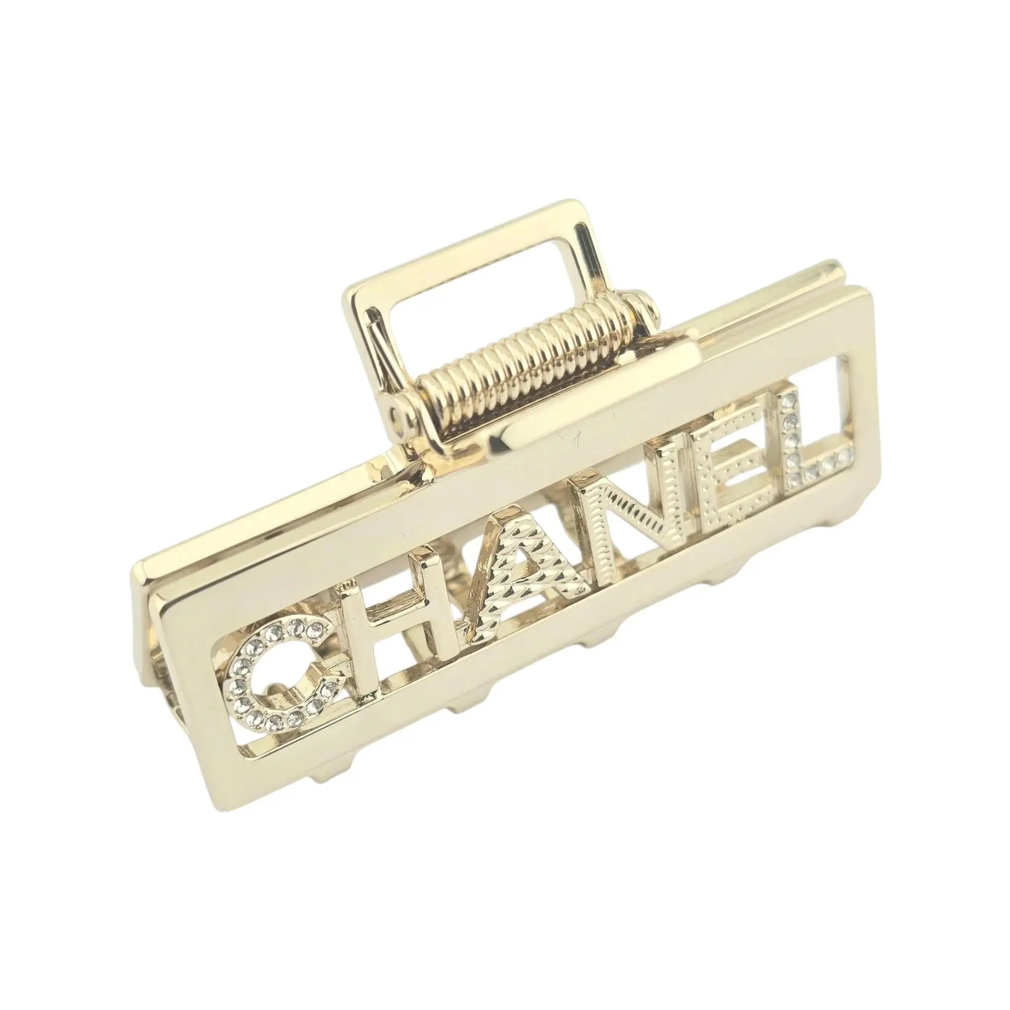 Chanel CC Crystal Gold Hair Clip Claw 2022 CHANEL