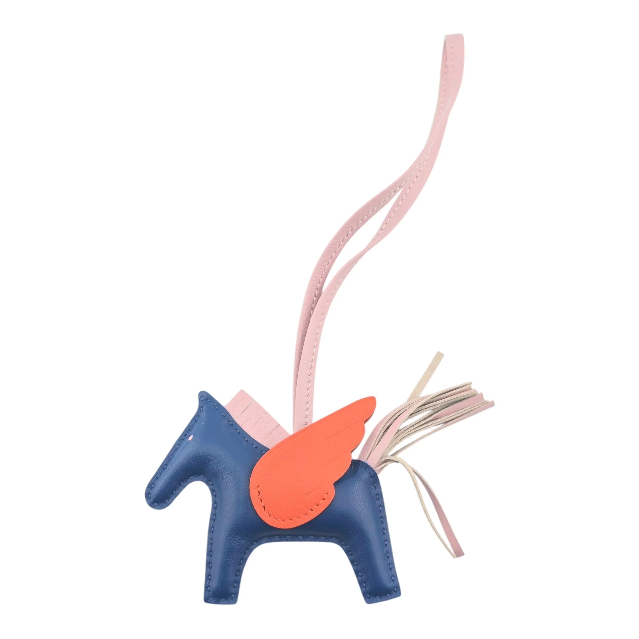 Hermès Pegase Rodeo Bag Charm MM Bleu France/Mauve Sylvestre/Capucine HERMES