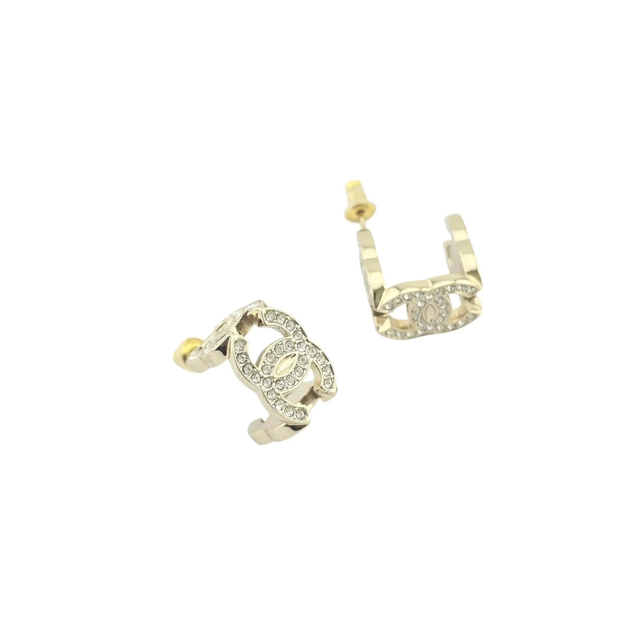 Chanel CC Crystal Gold Earrings 2024 CHANEL