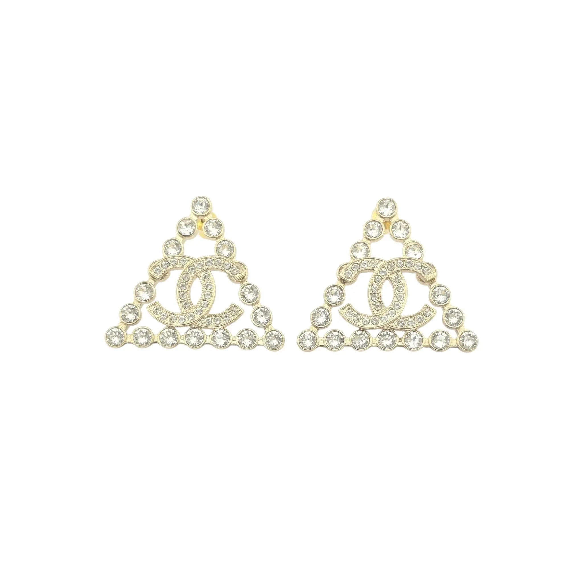 Chanel CC Triangle Crystal Earrings 2023 CHANEL