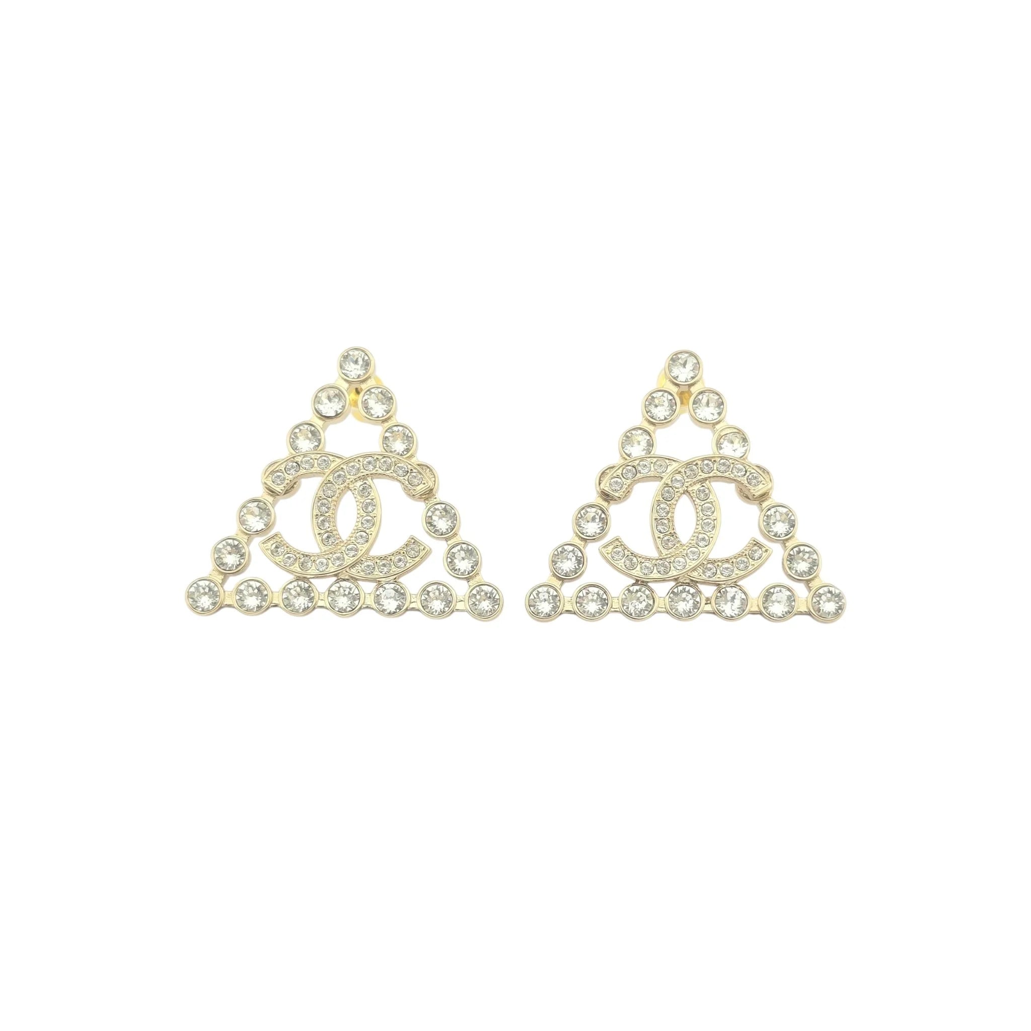 Chanel CC Triangle Crystal Earrings 2023 CHANEL