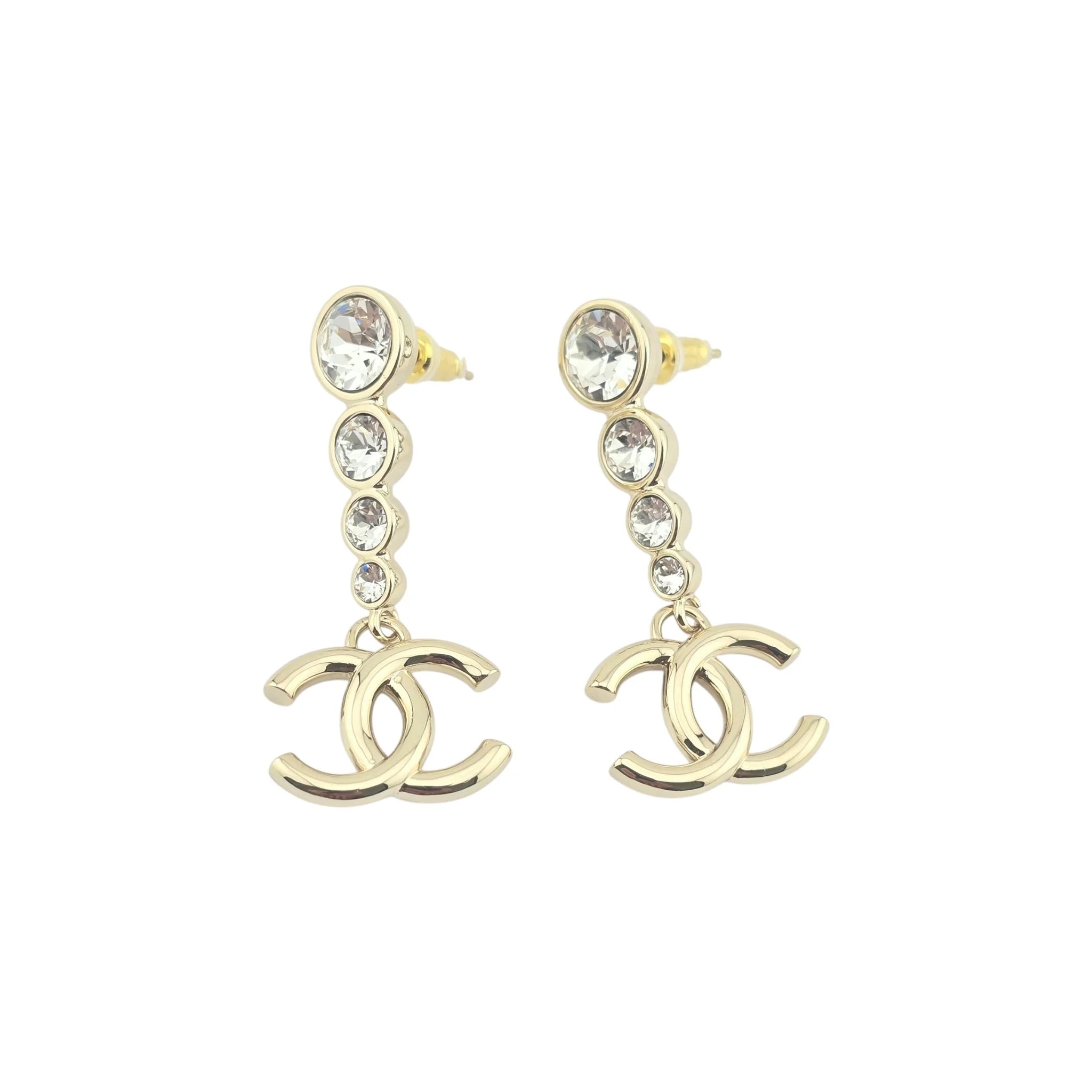 Chanel CC Crystal Drop Earrings 2024 CHANEL