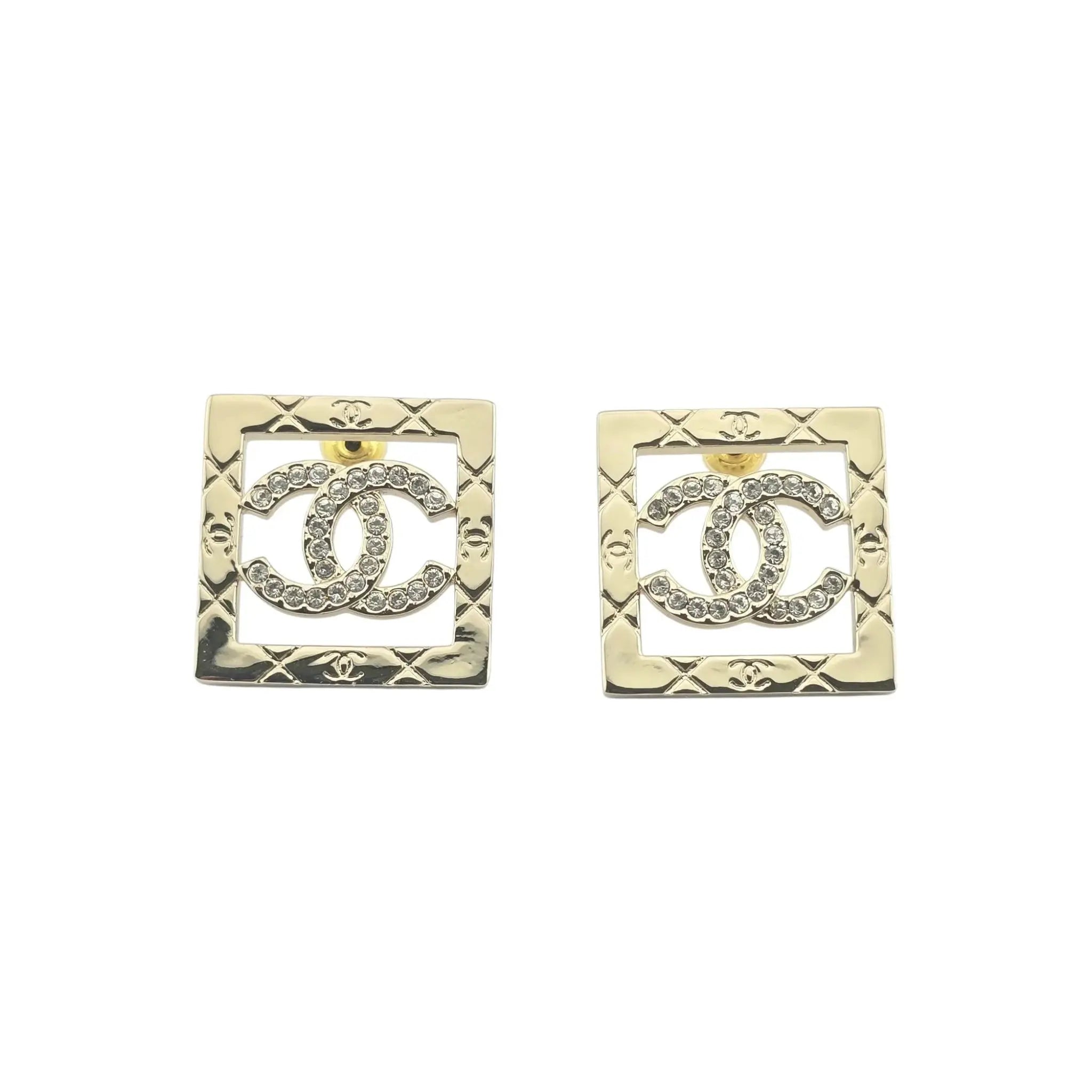 Chanel CC Square Crystal Earrings 2025 CHANEL