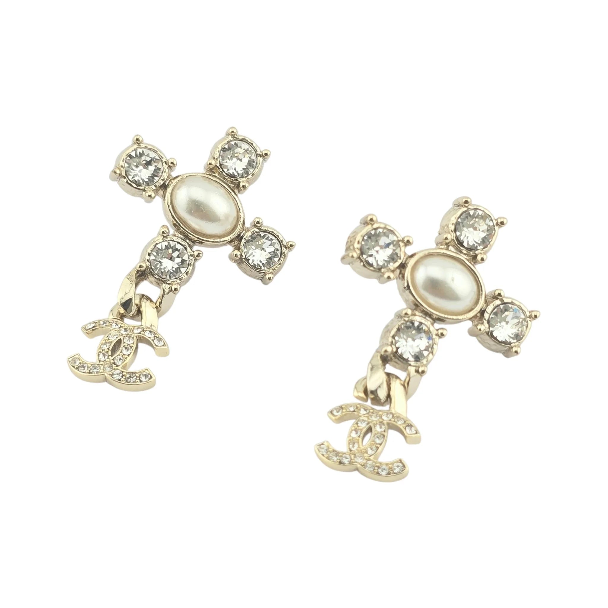 Chanel CC Cross Crystal Earrings 2021 CHANEL
