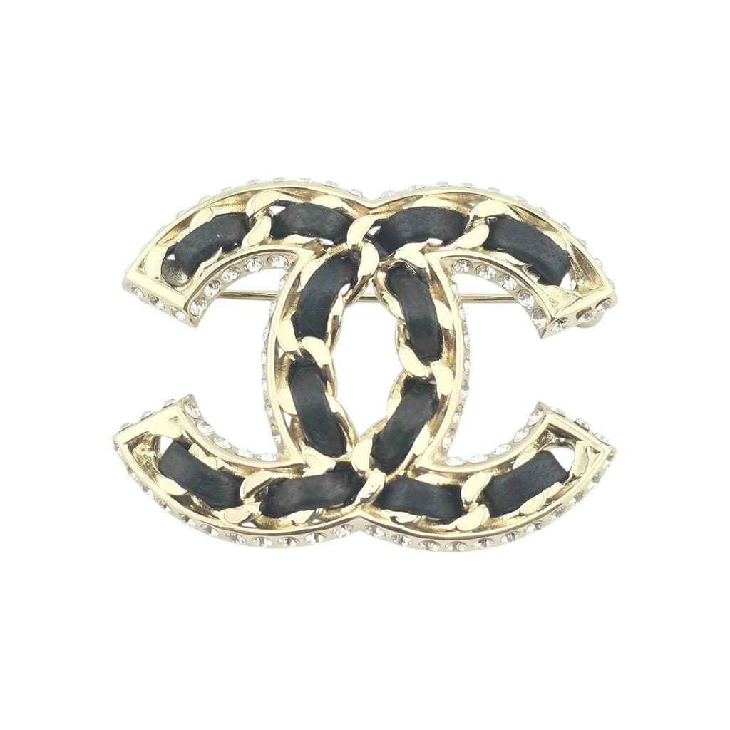 Chanel CC Crystal Leather Brooch 2023 CHANEL