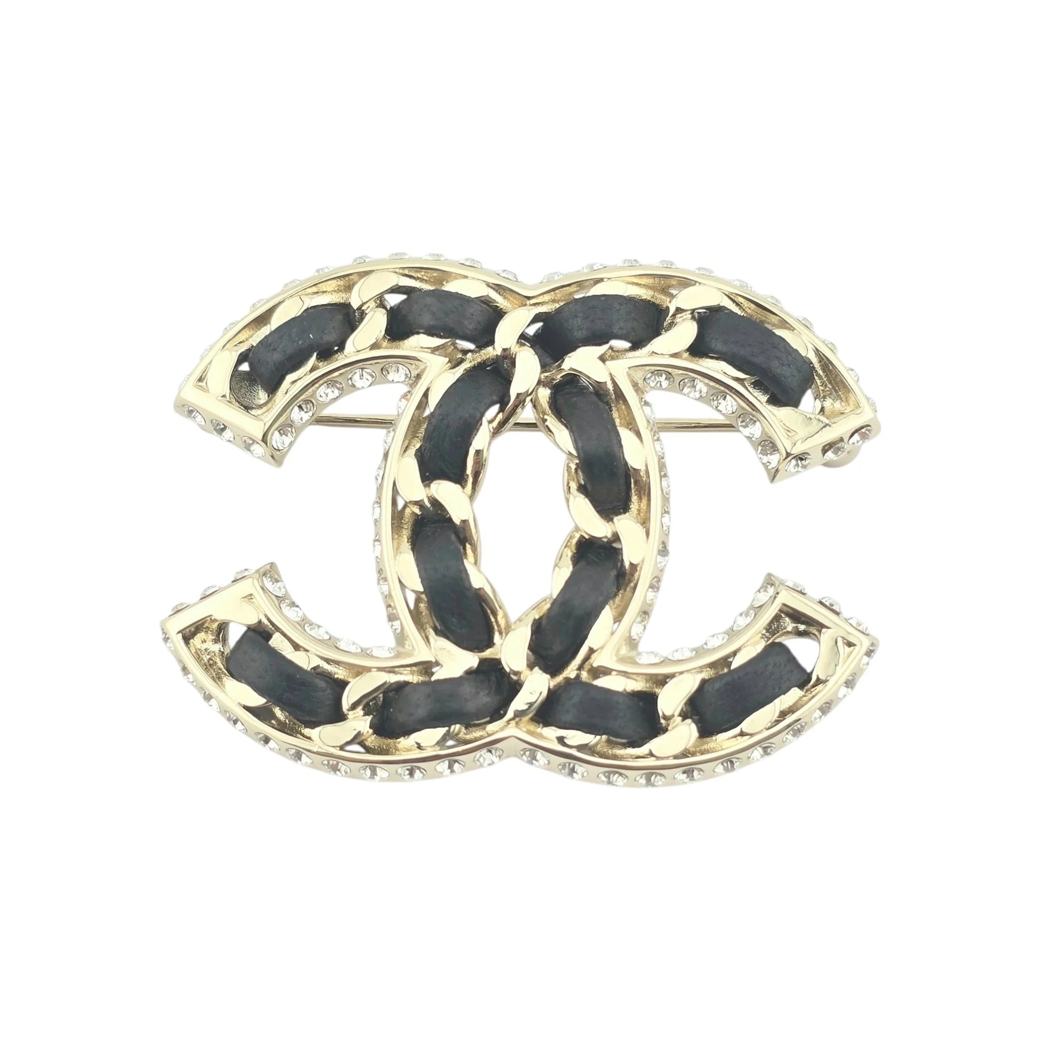 Chanel CC Crystal Leather Brooch 2023 CHANEL