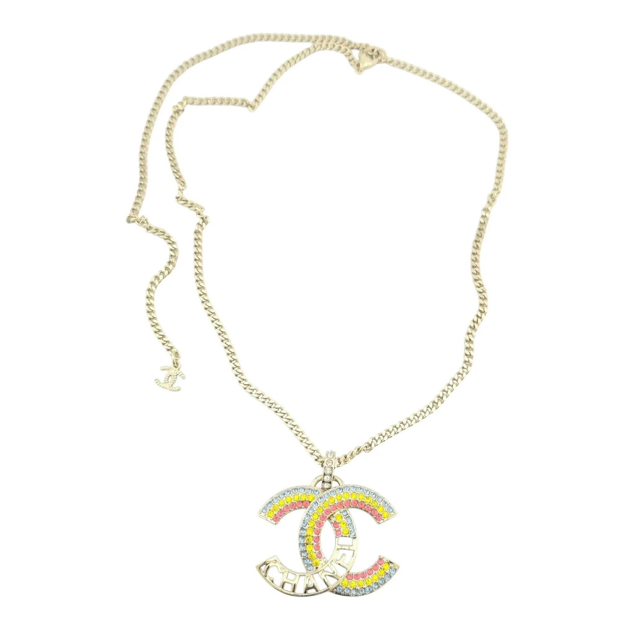Chanel CC Rainbow Crystals Necklace 2023 CHANEL