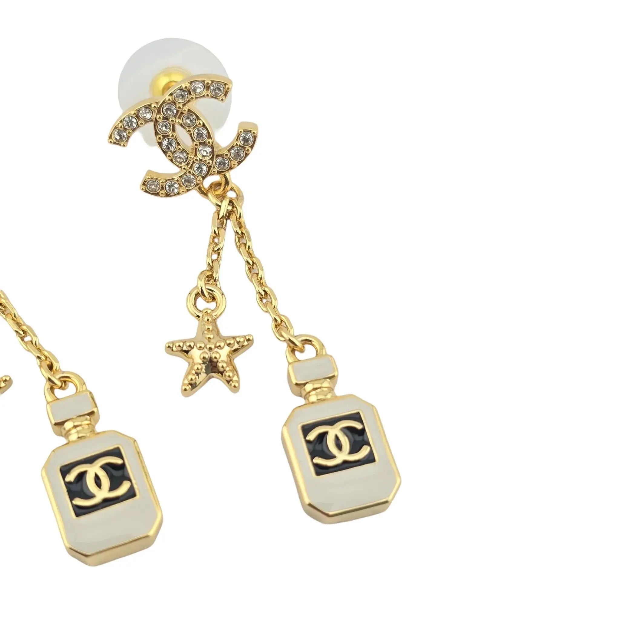 Chanel CC Chain Drop Perfume Star Earrings 2025 CHANEL