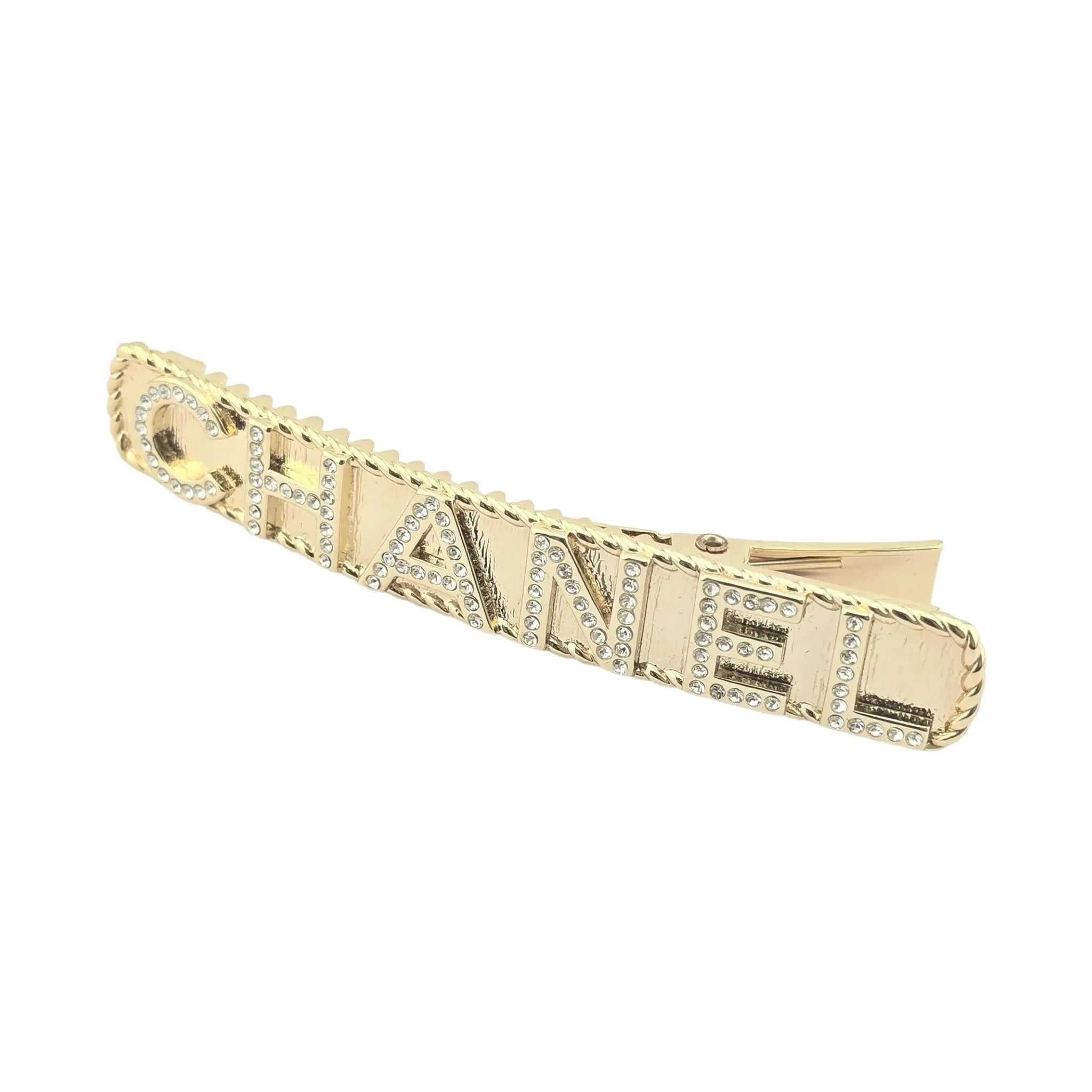 Chanel Strass Crystal Gold Hair Clip 2022 CHANEL