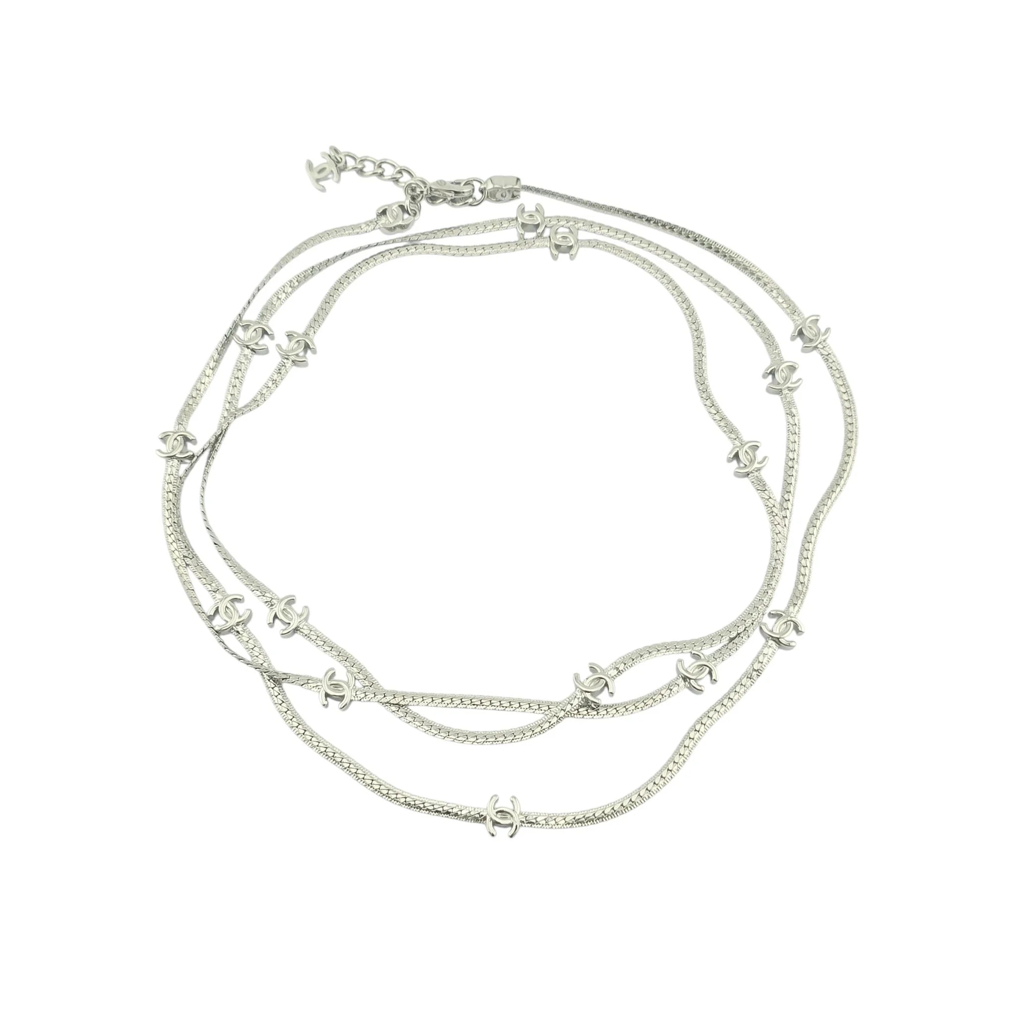 Chanel CC Silver Metal Long Necklace 2024 CHANEL