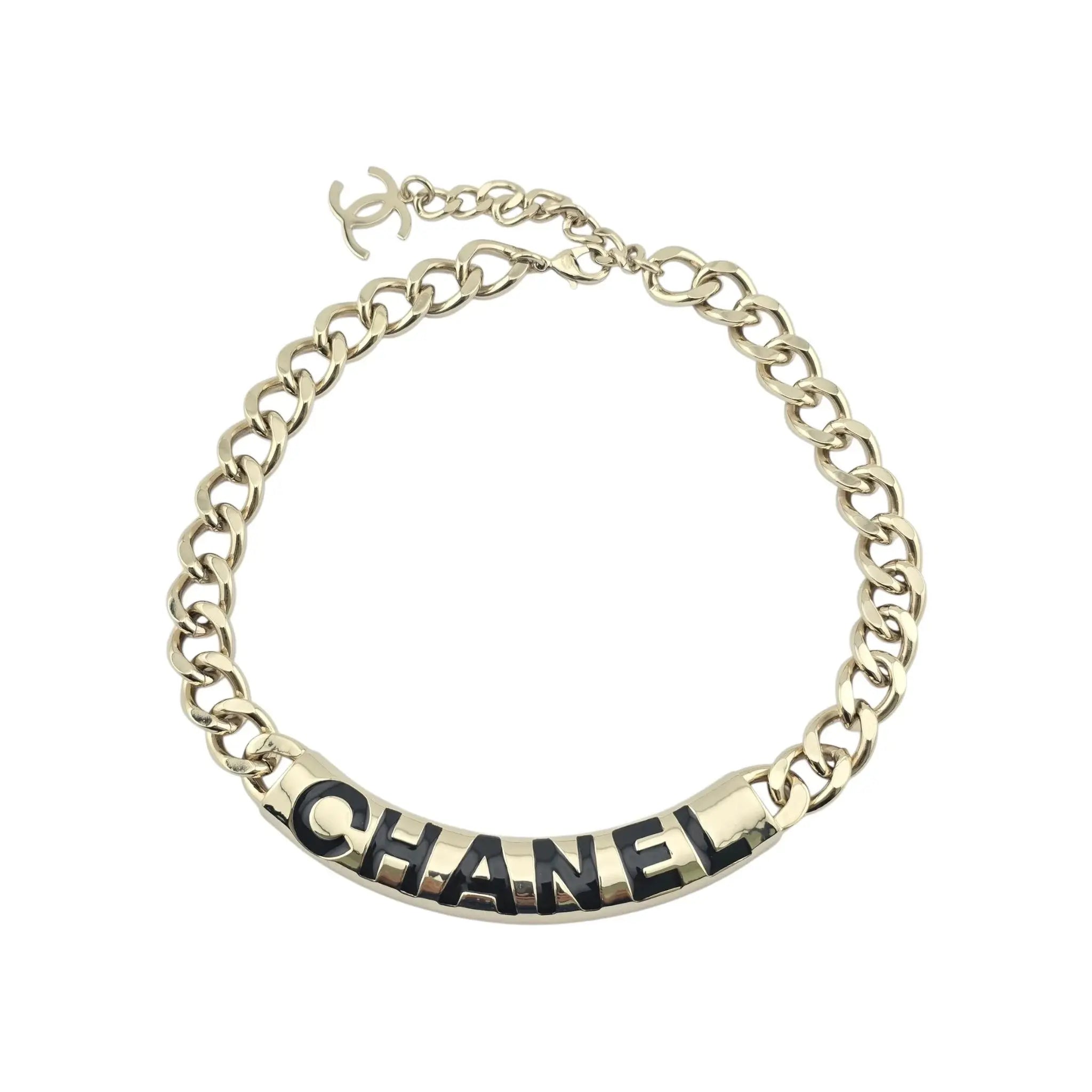 Chanel Gold Black Chain Necklace 2025 CHANEL