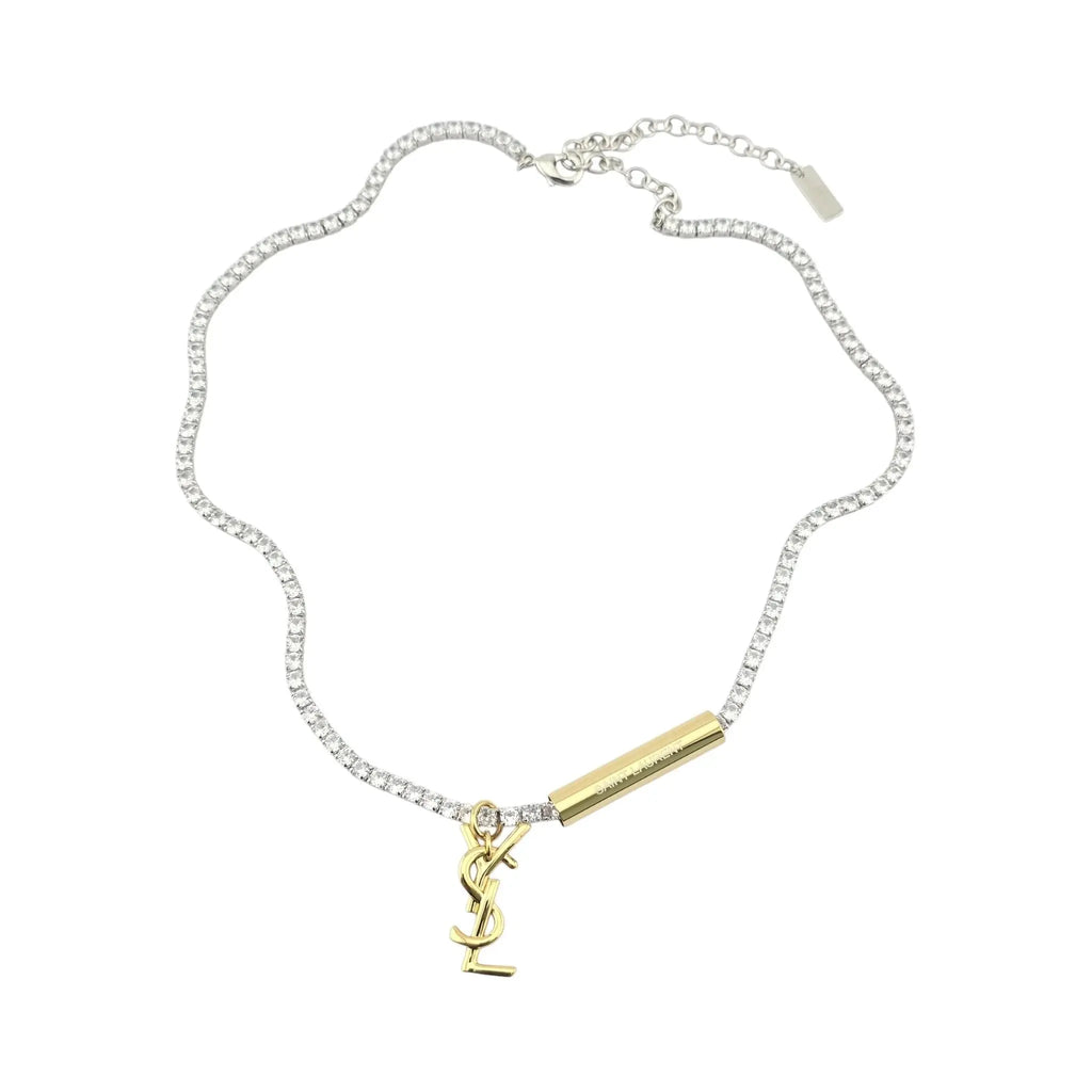 Saint Laurent YSL Crystal Necklace SAINT LAURENT