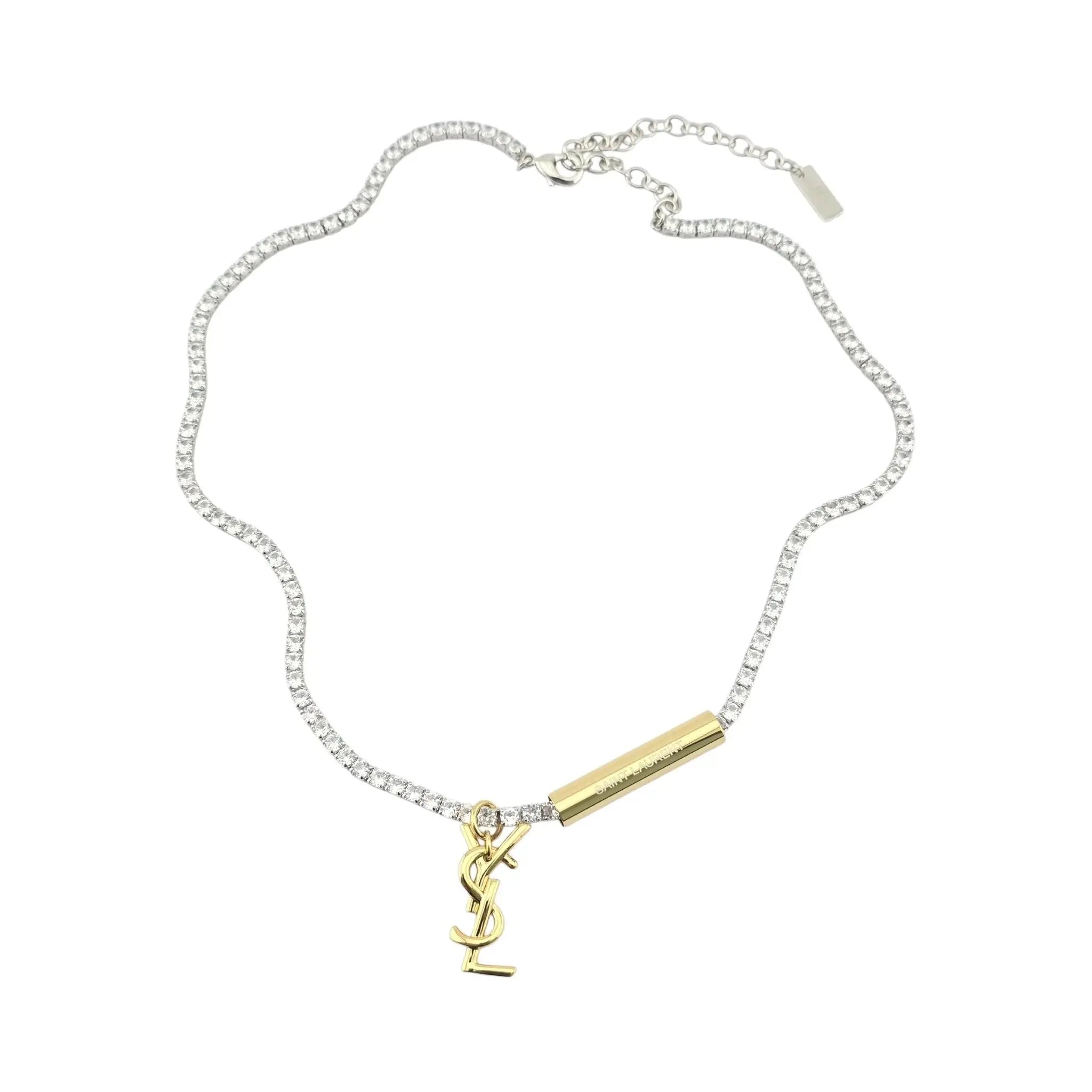 Saint Laurent YSL Crystal Necklace SAINT LAURENT