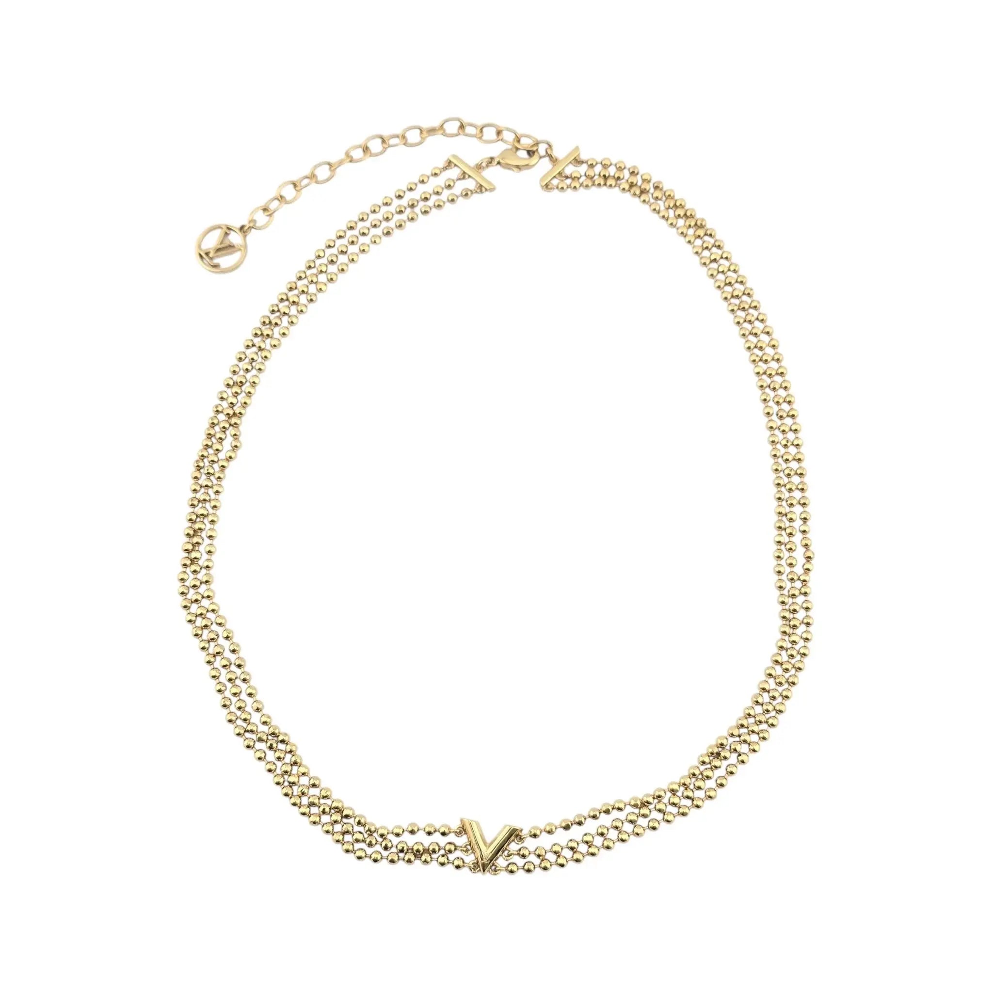 Louis Vuitton LV Gold Essential V 3 Row Necklace LOUIS VUITTON