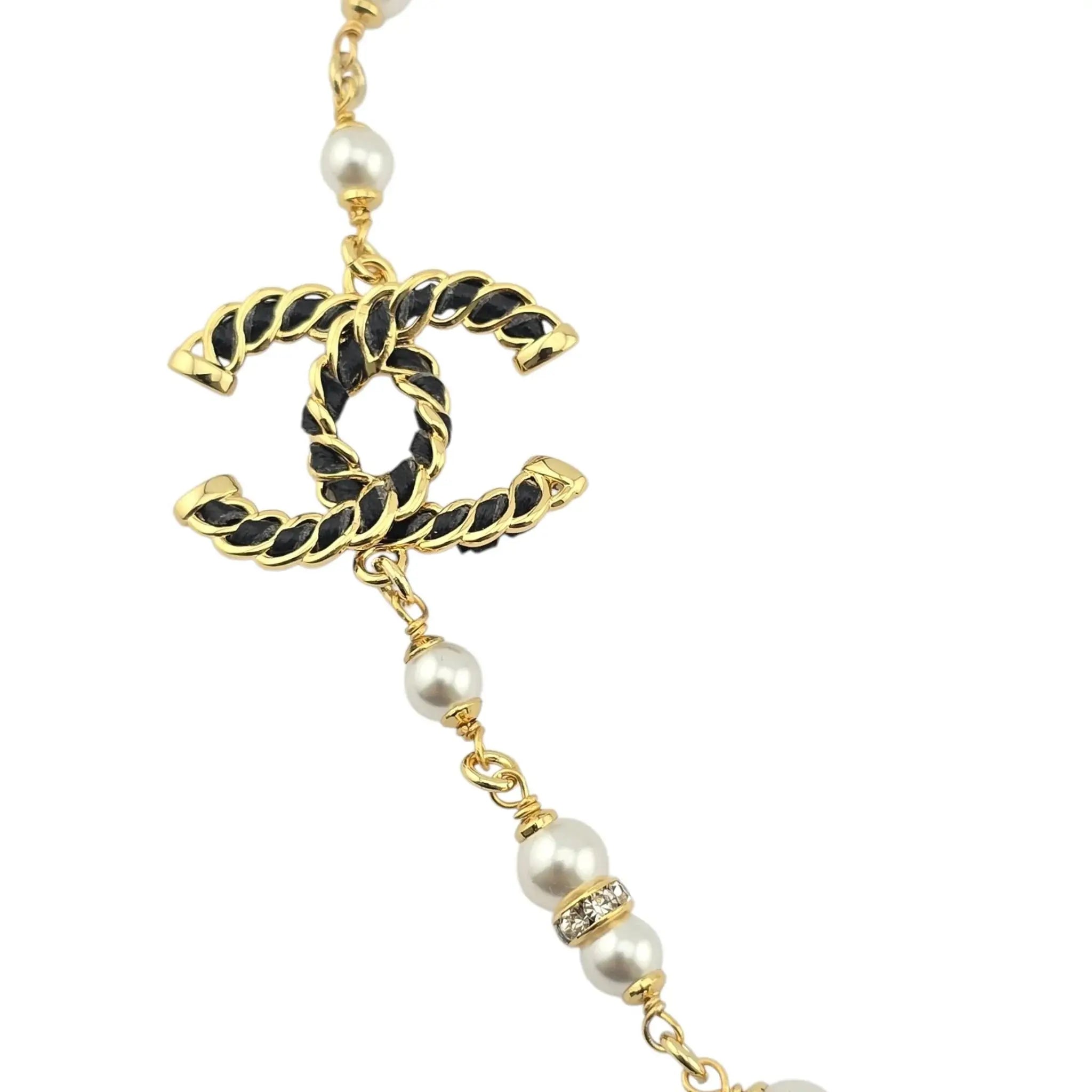 Chanel CC Faux Pearl Leather Necklace 2024 CHANEL