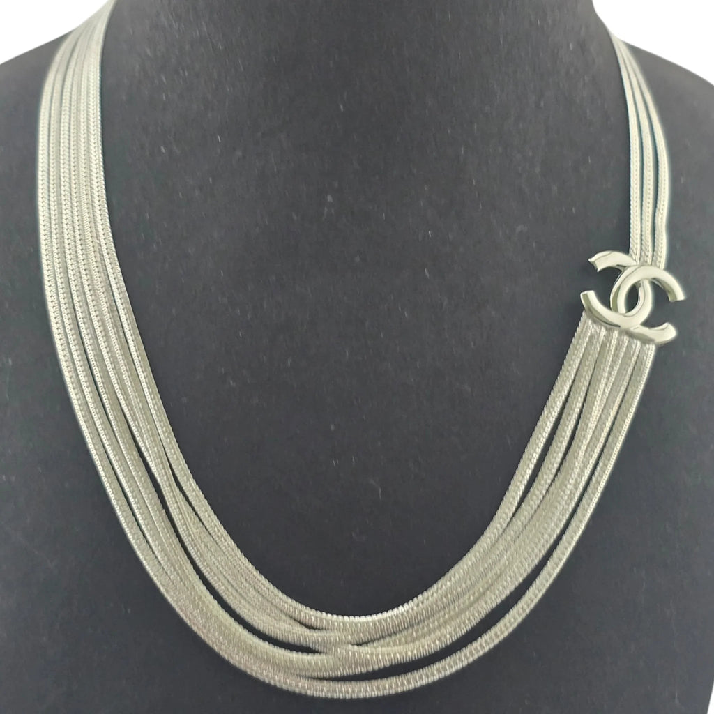 Chanel CC Silver Layer Necklace 2022 CHANEL
