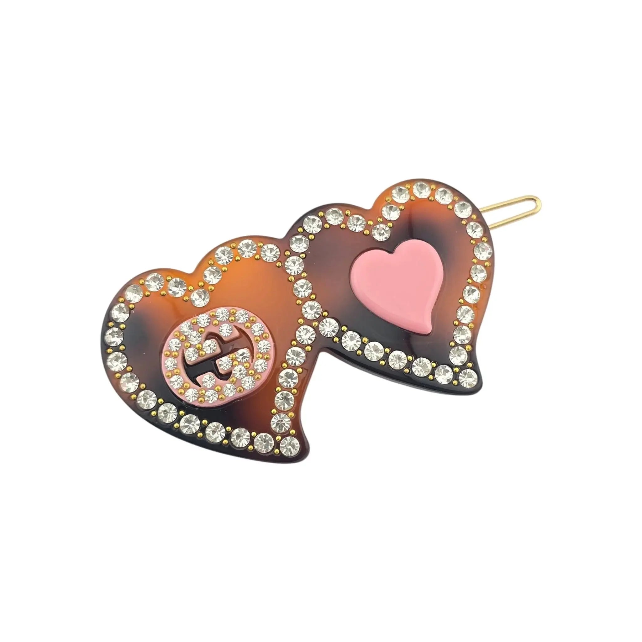 GUCCI GG Hair clip with Interlocking G Heart GUCCI